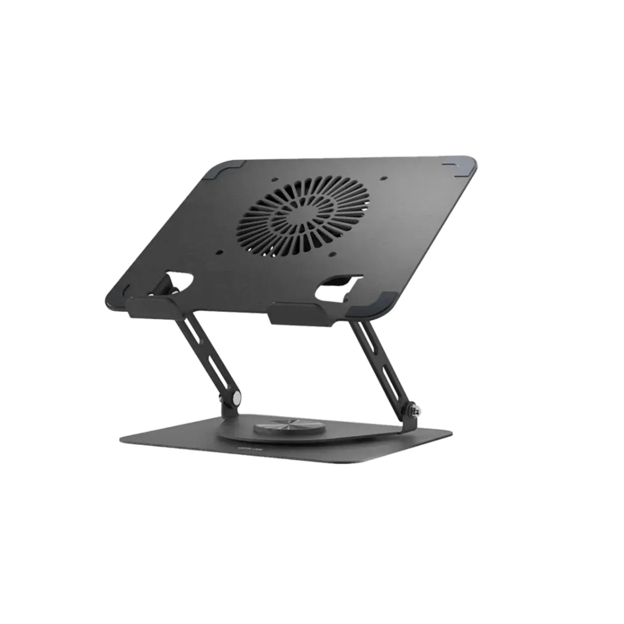 Green Lion Adjustable Laptop Stand with Cooling Fan - Black