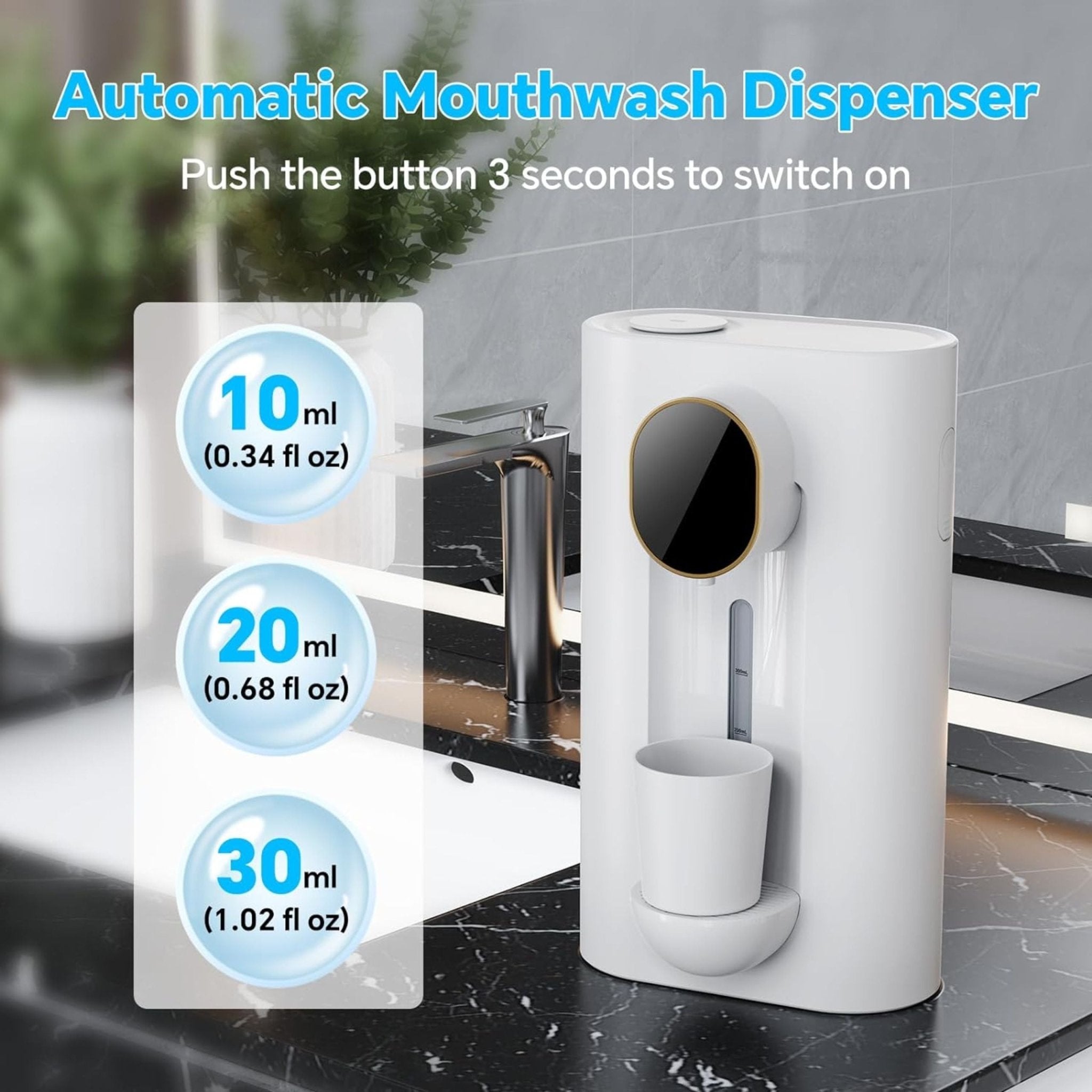 Green Lion Automatic Mouthwash Dispenser 540ML - White