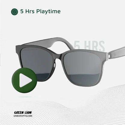 Green Lion Barcelona UV400 Protection Smart Glasses - Black