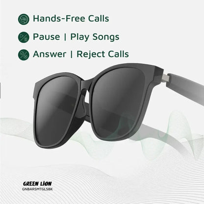 Green Lion Barcelona UV400 Protection Smart Glasses - Black