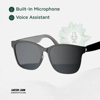 Green Lion Barcelona UV400 Protection Smart Glasses - Black
