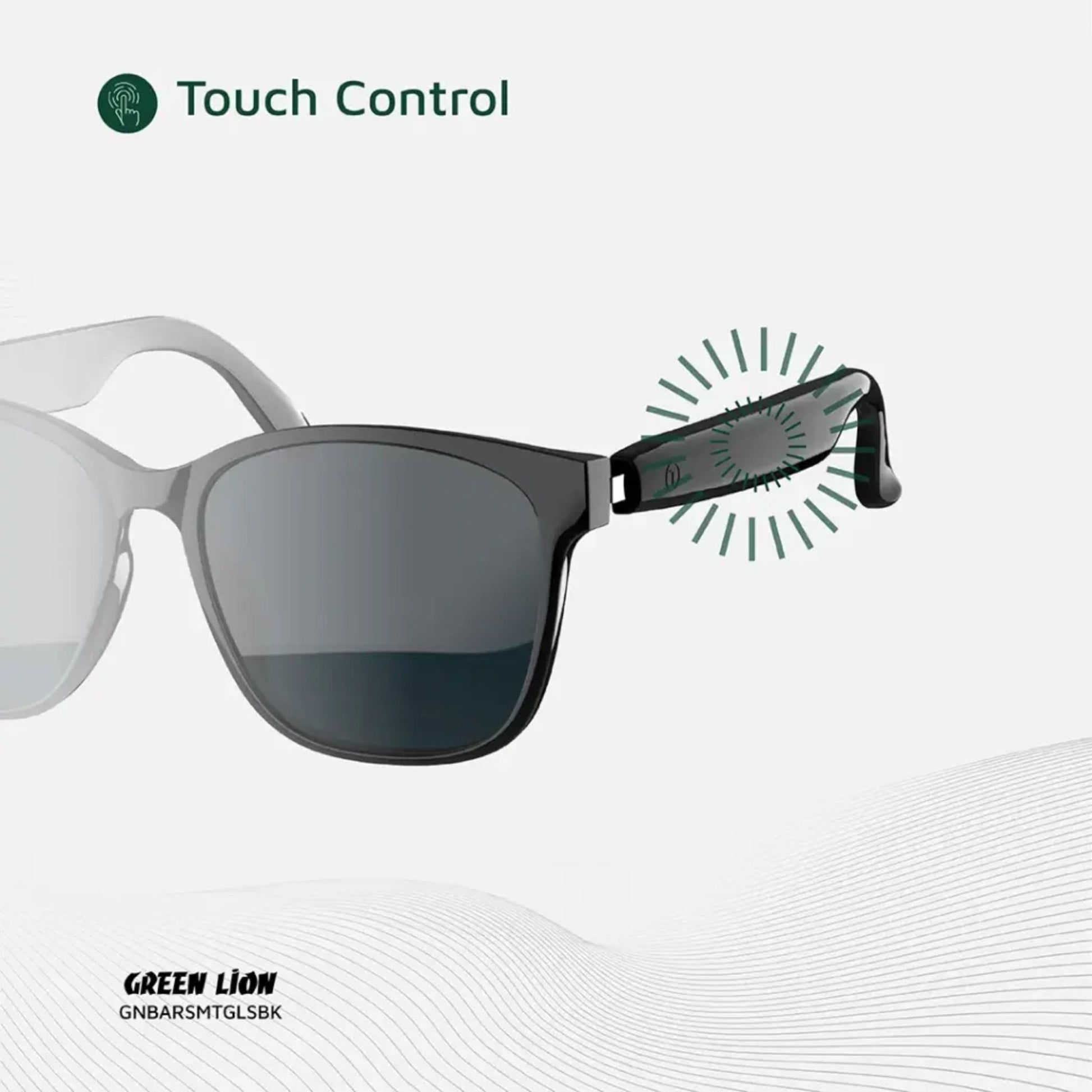 Green Lion Barcelona UV400 Protection Smart Glasses - Black