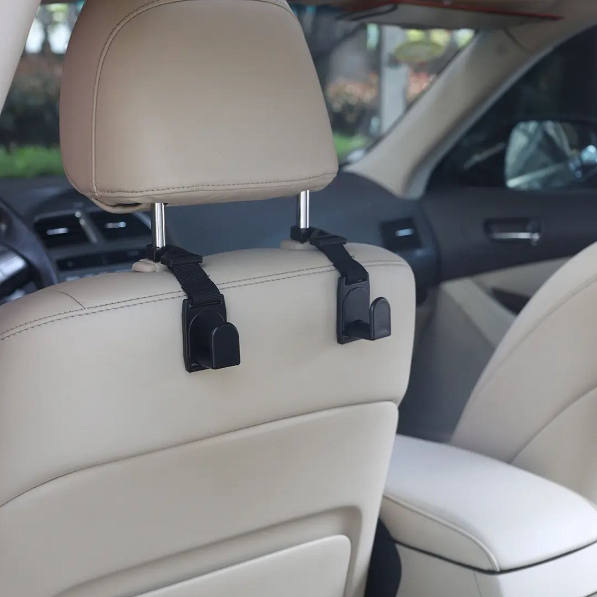 Green Lion Car Headrest Hook Organizer - Black