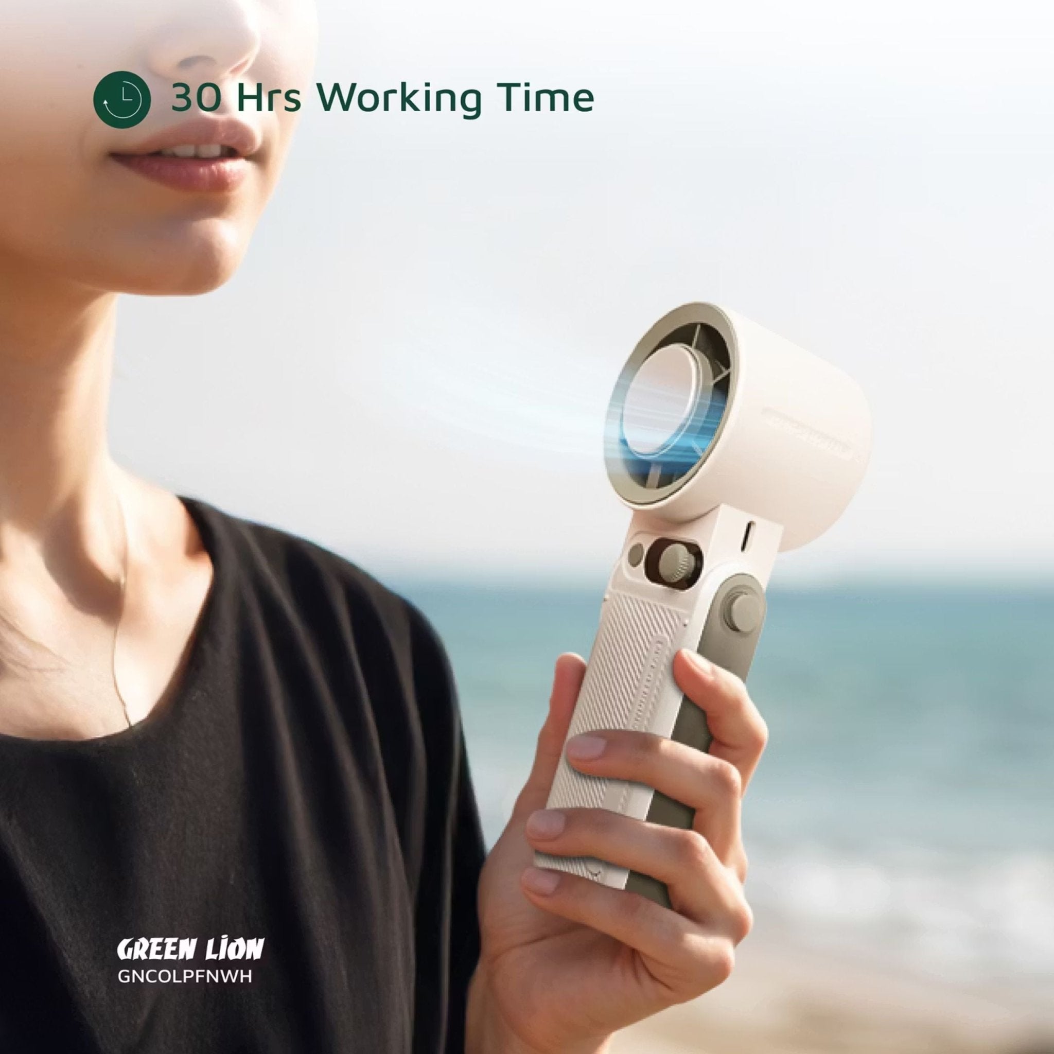 Green Lion Coolio Portable Fan - White