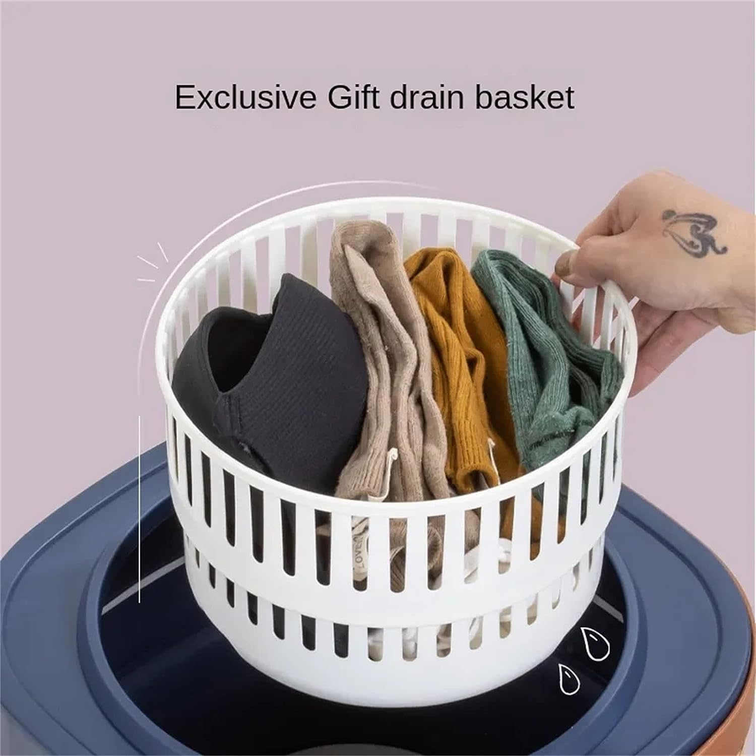 Green Lion Foldable Mini Washing Machine 9L 60W - Dark Blue