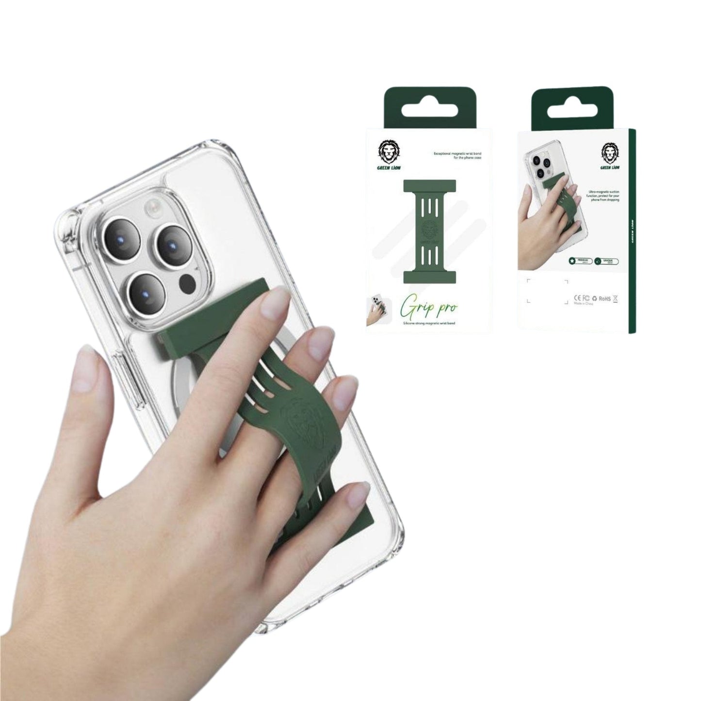 Green Lion Grip Pro Silicon Magnetic Wrist Band