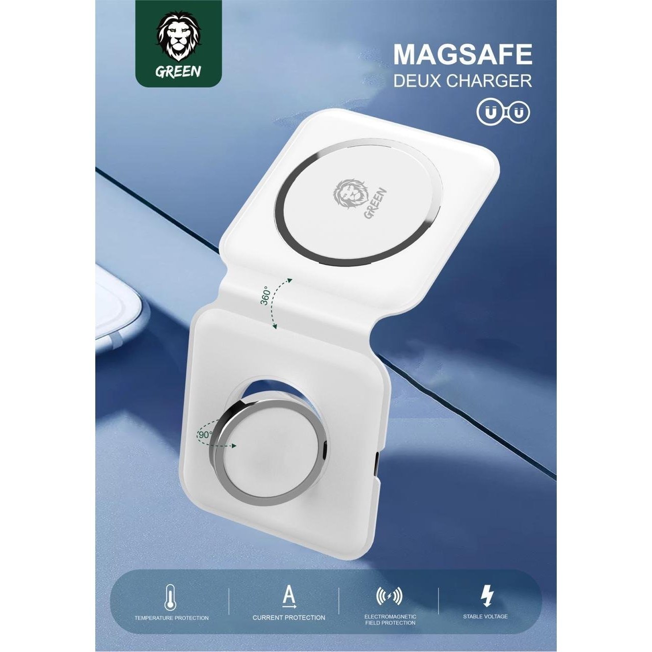 Green Lion Magsafe Deux Charge - White