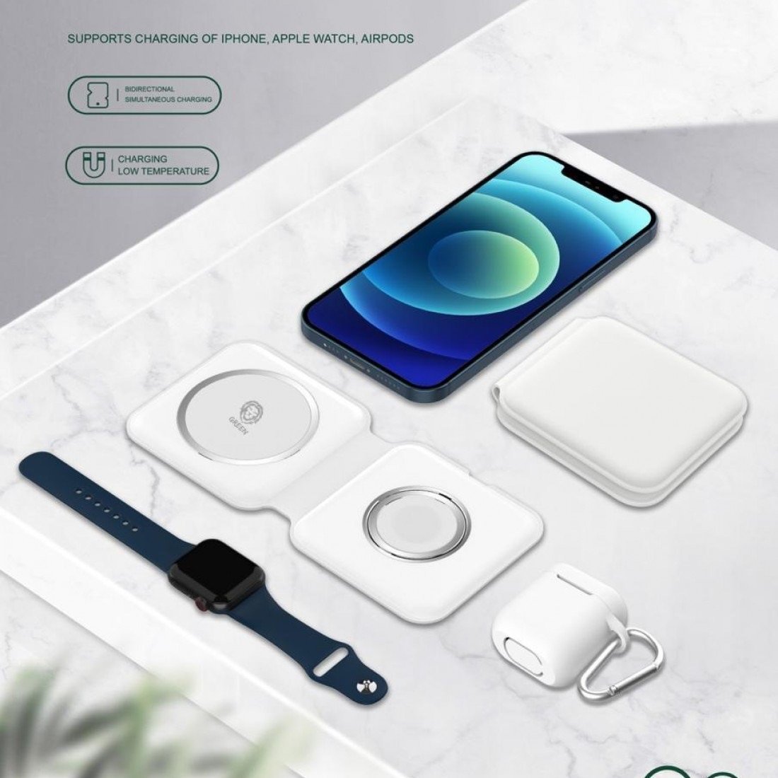 Green Lion Magsafe Deux Charge - White