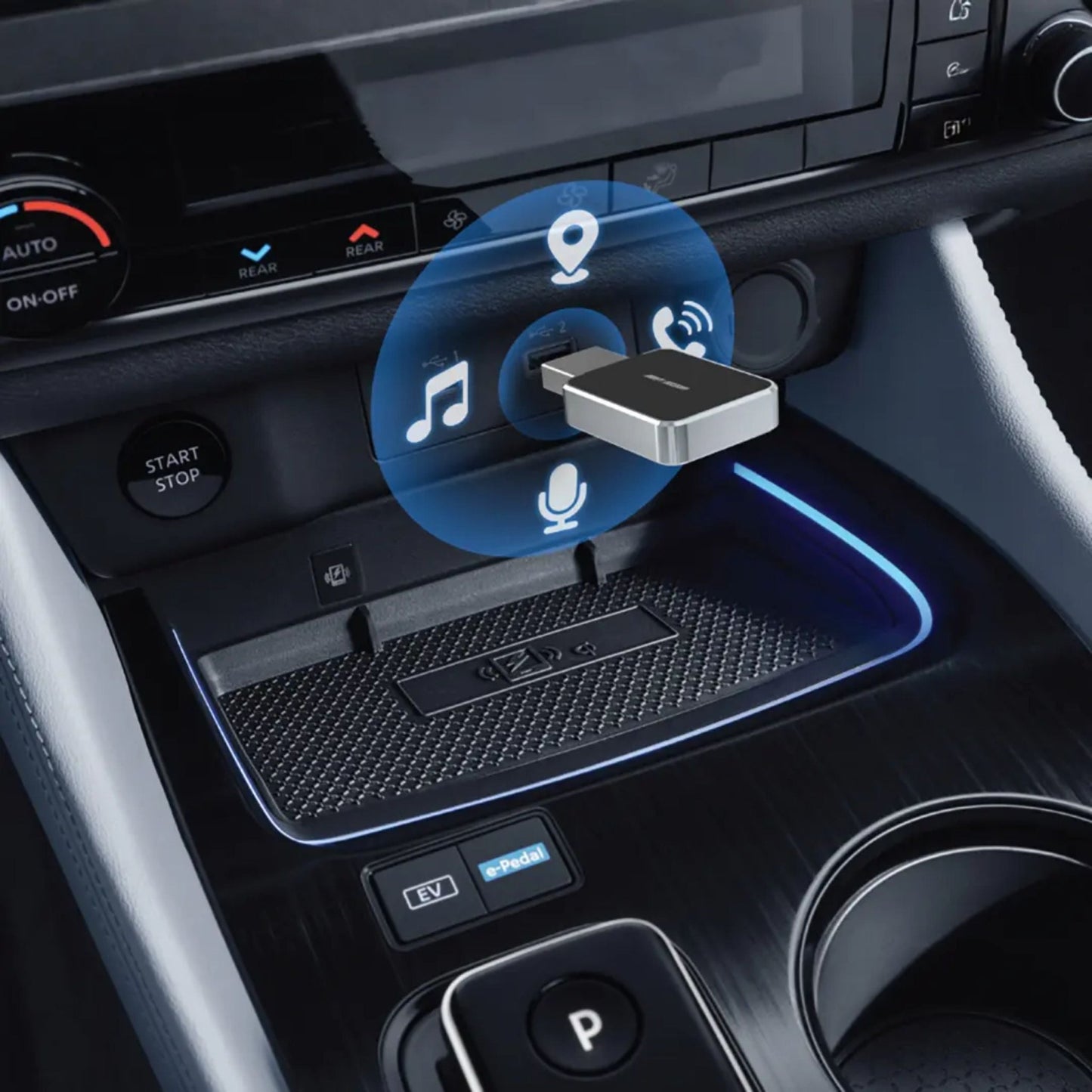 Green Lion Mini Wireless Adapter for CarPlay and Android Auto - Black