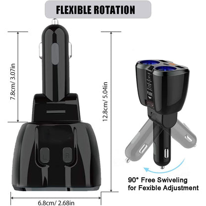 Green Lion Multi-Port Car Charger Adapter 120W - Black