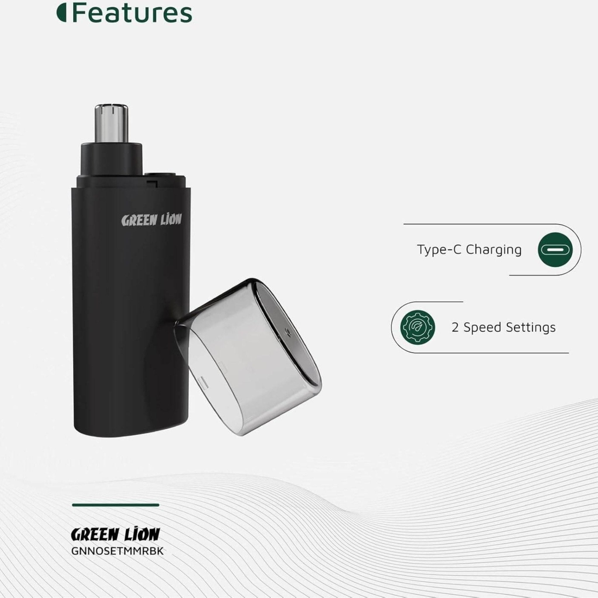 Green Lion Nose Pro Nose and Ear Trimmer - Black