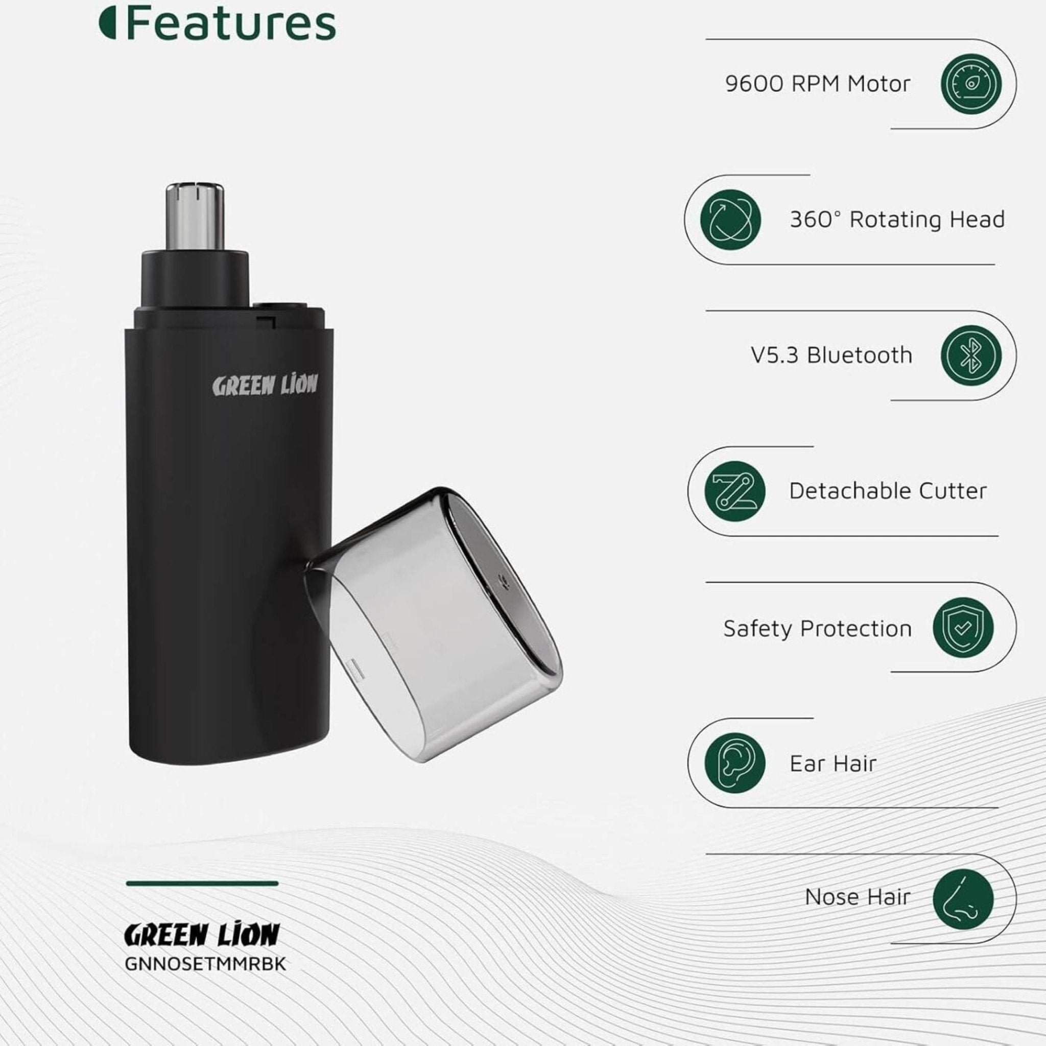 Green Lion Nose Pro Nose and Ear Trimmer - Black