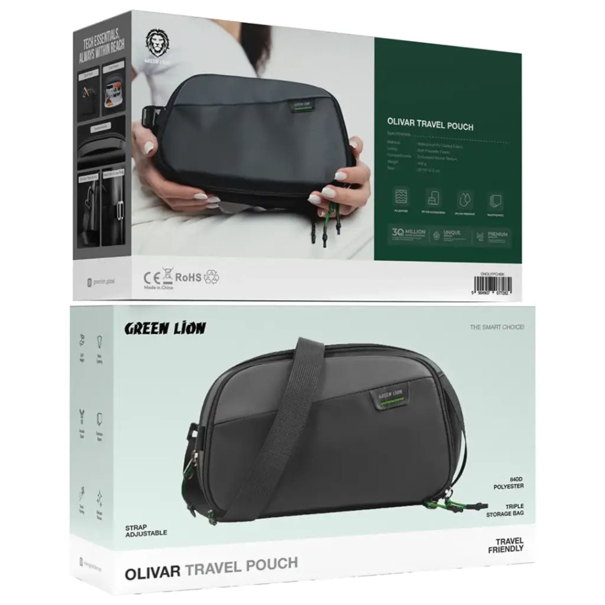 Green Lion Oliver Travel Bag - Black