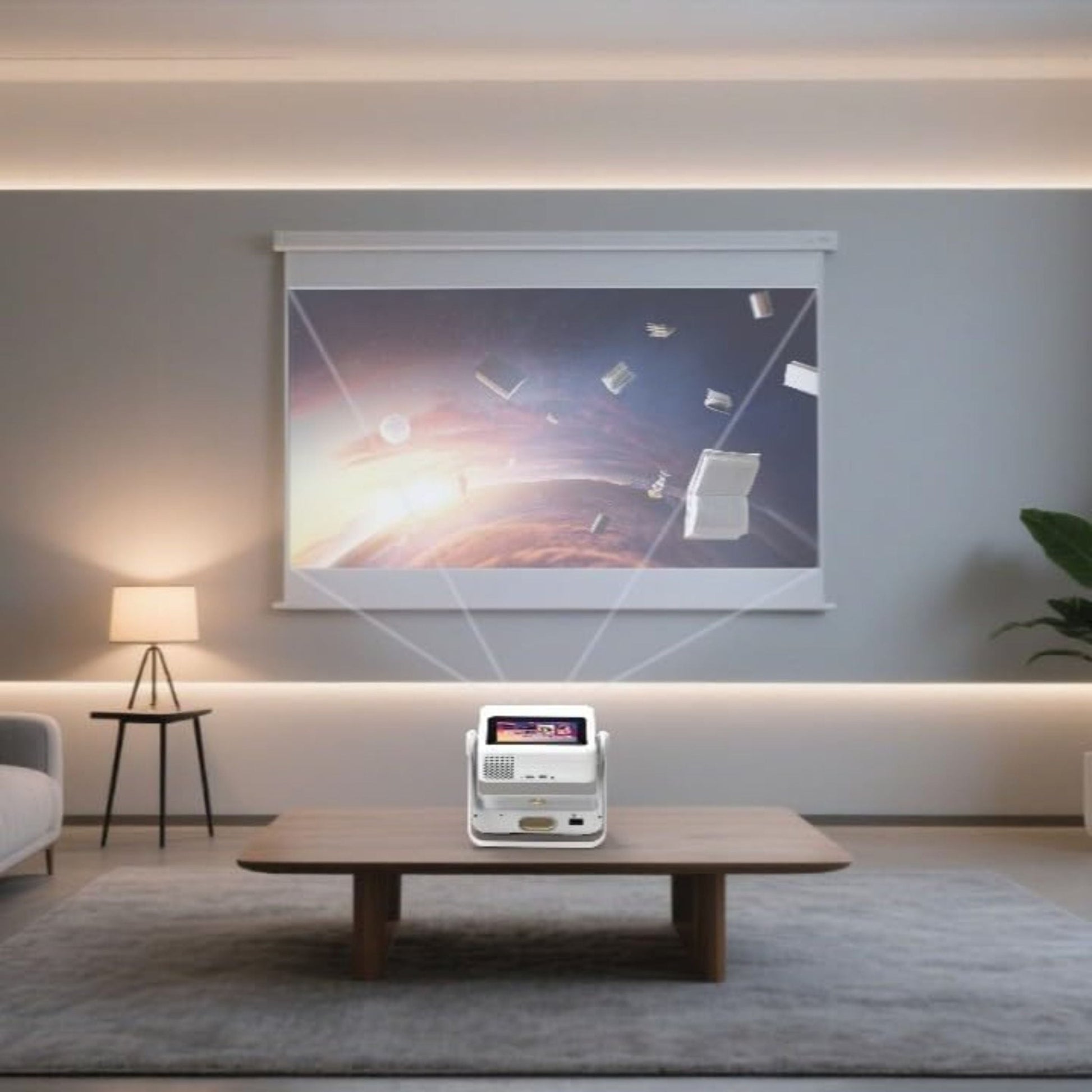Green Lion Orion 2 Smart Projector with Smart Screen and 4K Support - White ( 1 Year Plan )