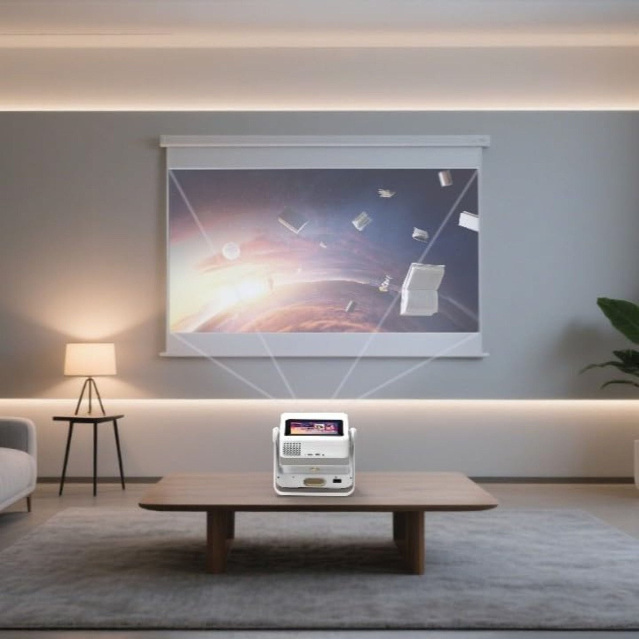 Green Lion Orion 2 Smart Projector with Smart Screen and 4K Support - White ( 1 Year Plan )