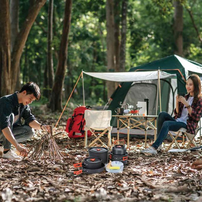 Green Lion Portable Camping Cookware - Black