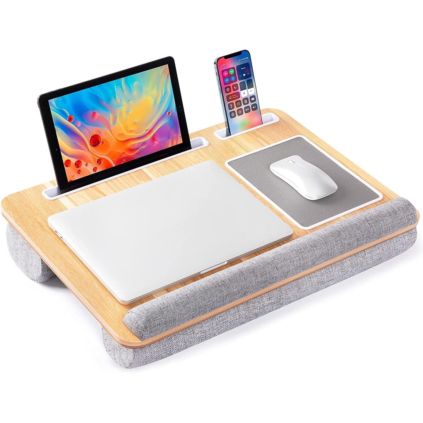 Green Lion Portable Lap Desk With Carry Strap (Dual Cushion) - Grey