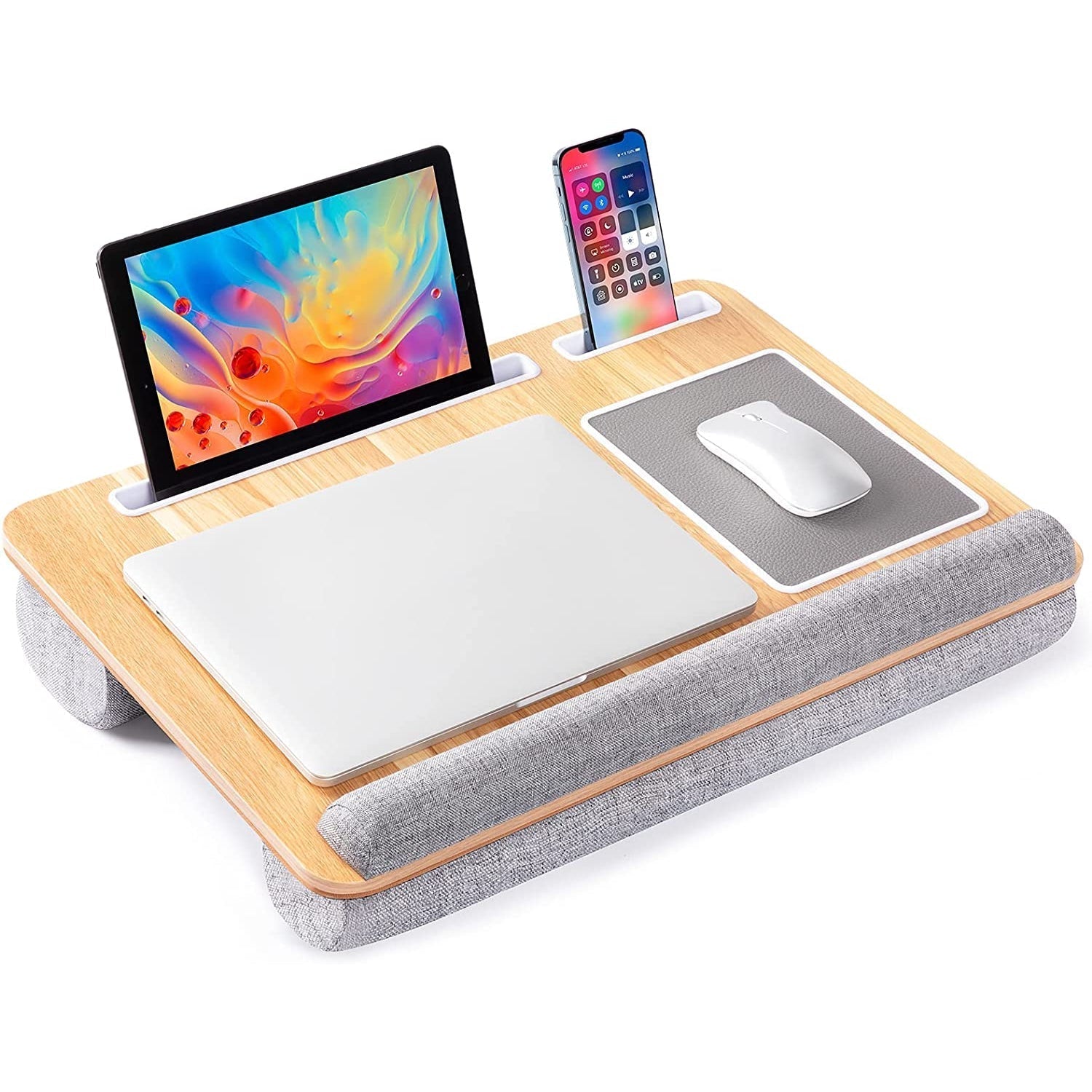 Green Lion Portable Lap Desk With Carry Strap (Dual Cushion) - Grey