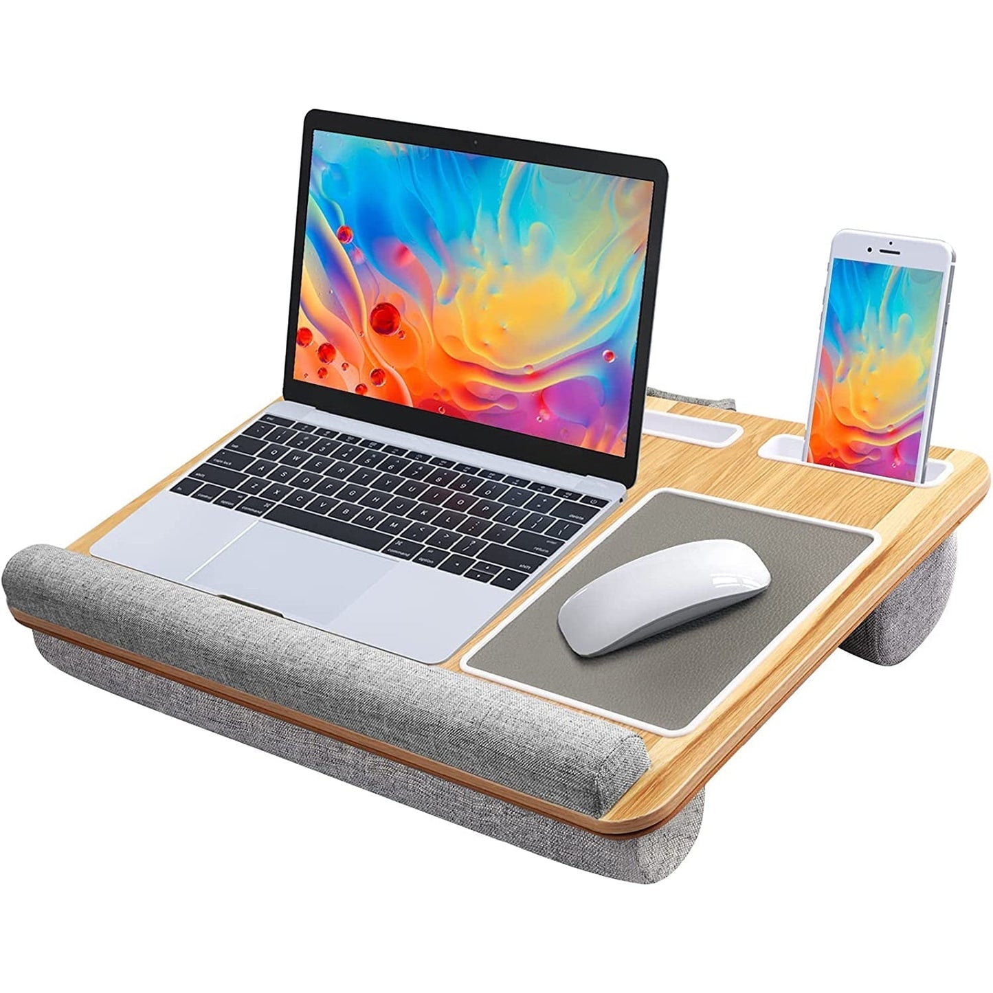 Green Lion Portable Lap Desk With Carry Strap (Dual Cushion) - Grey