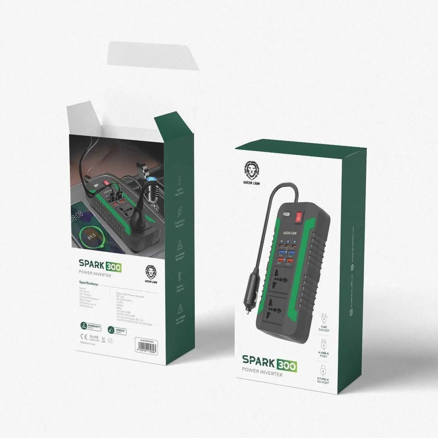Green Lion SPARK 300 Power Inverter 300W - Black