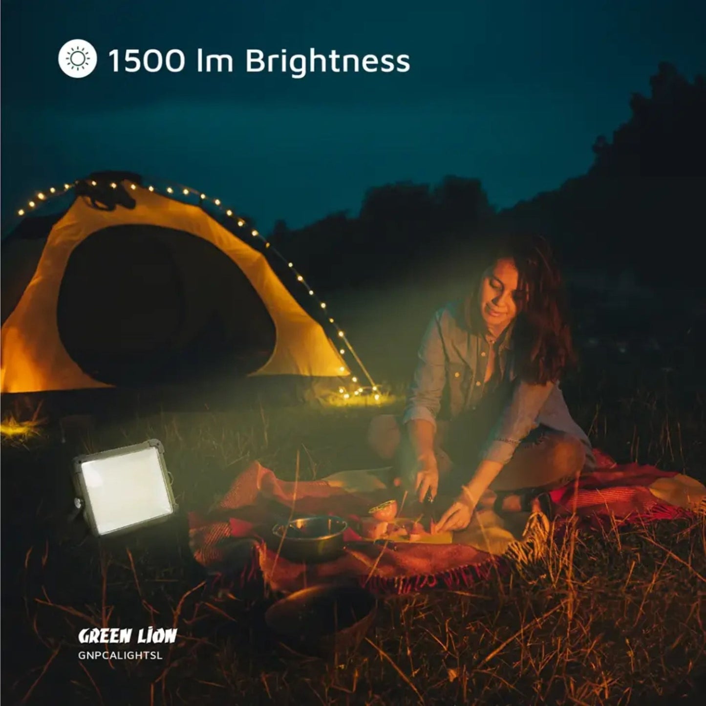 Green Lion Solar Camping Light 7200mAh - Silver