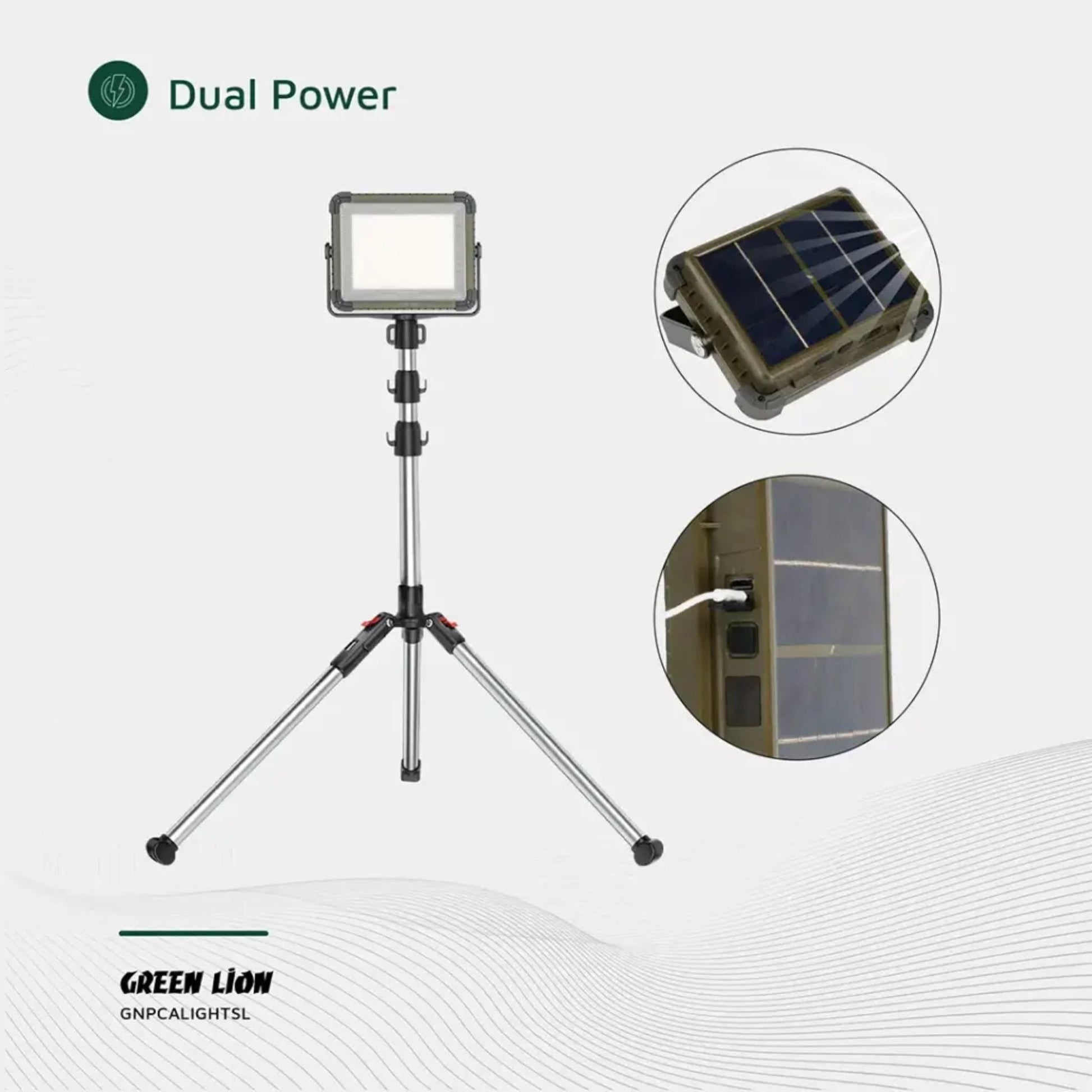 Green Lion Solar Camping Light 7200mAh - Silver
