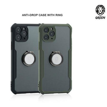 Green Lion Stylishly Tough Shockproof Case with Ring for iPhone - Black