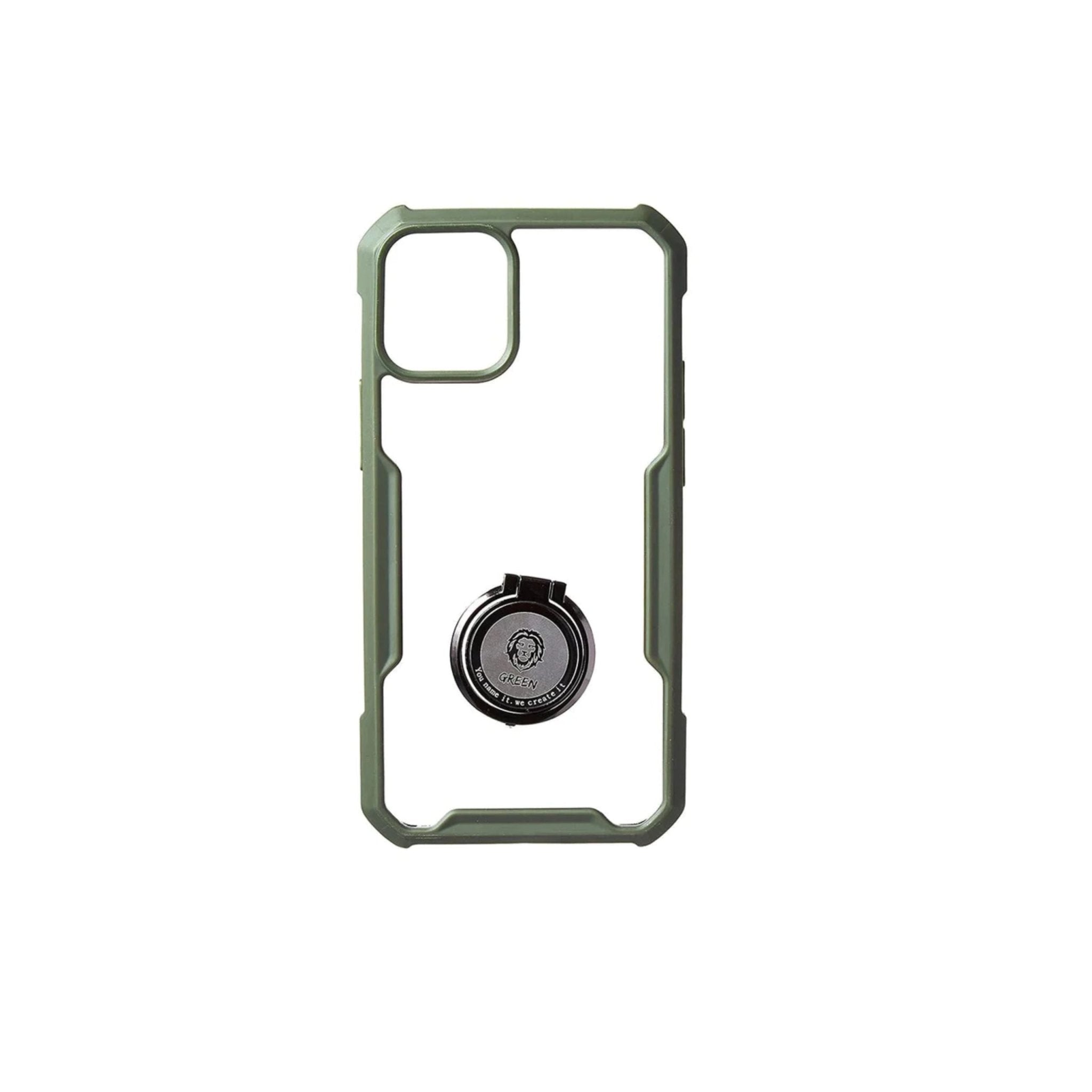 Green Lion Stylishly Tough Shockproof Case with Ring for iPhone - Green