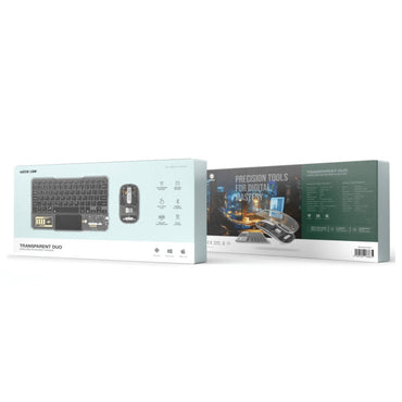 Green Lion Transparent Duo Wireless Keyboard & Mouse - Black