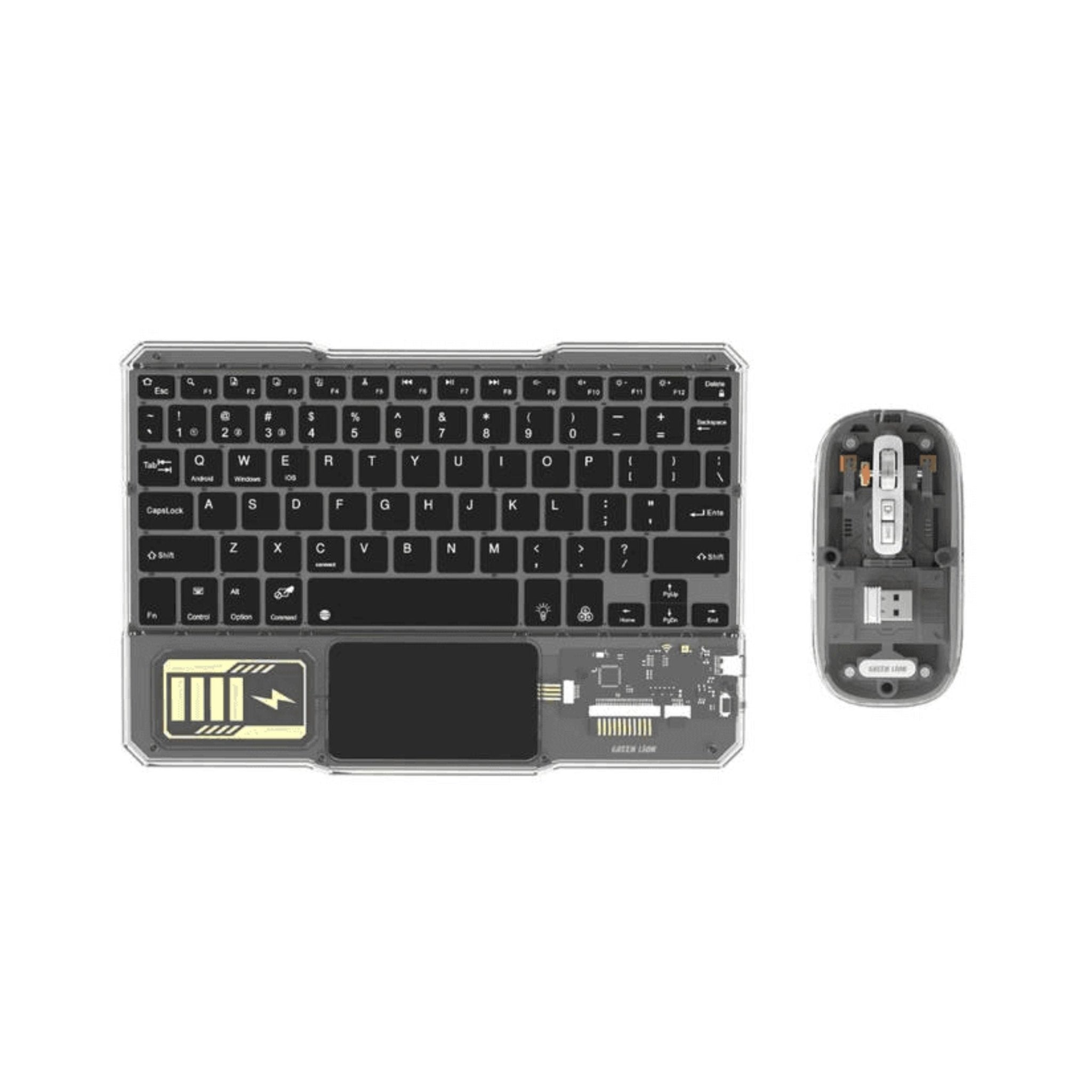 Green Lion Transparent Duo Wireless Keyboard & Mouse - Black
