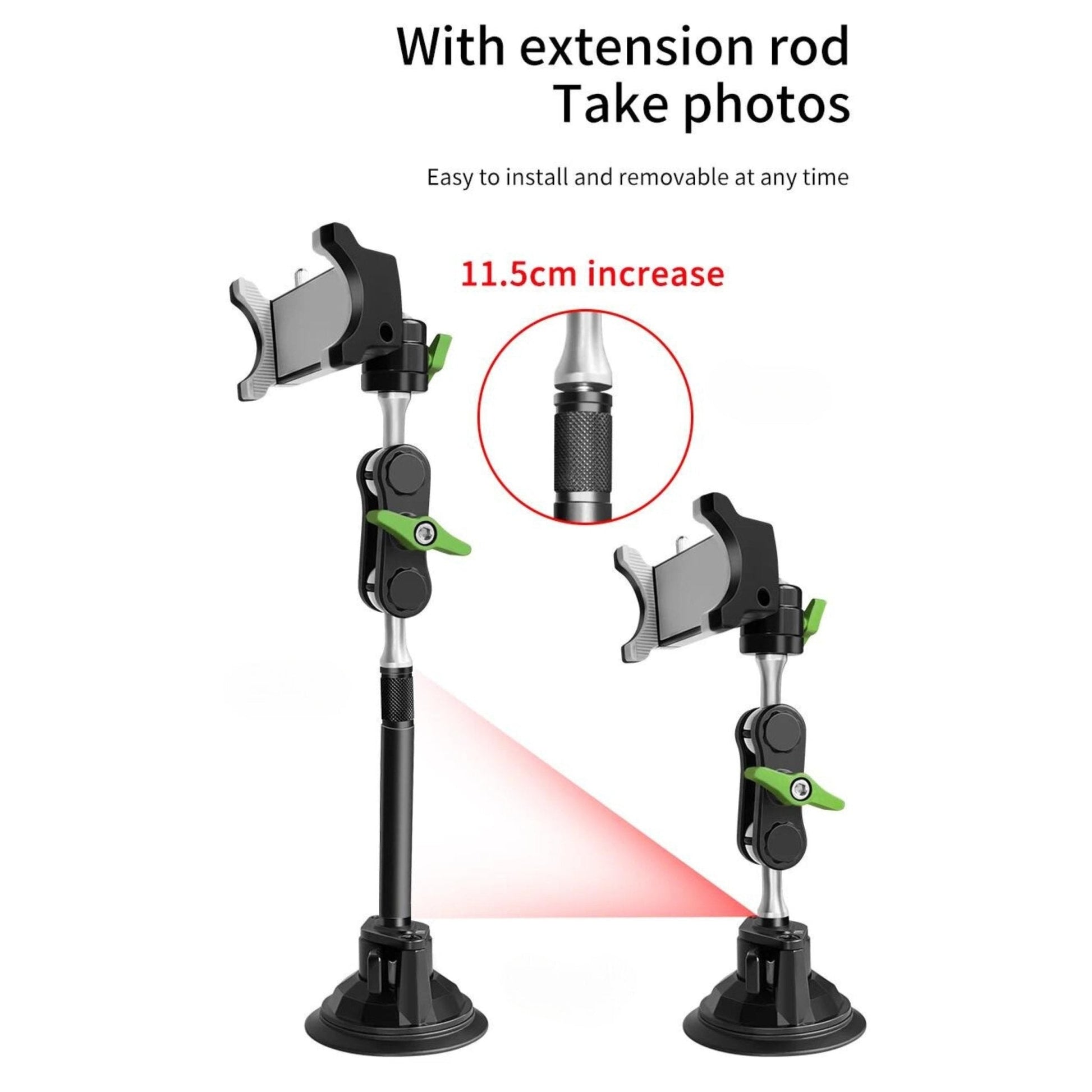 Green Lion Ultimate Holder Pro With Suction Cup Mount - Black