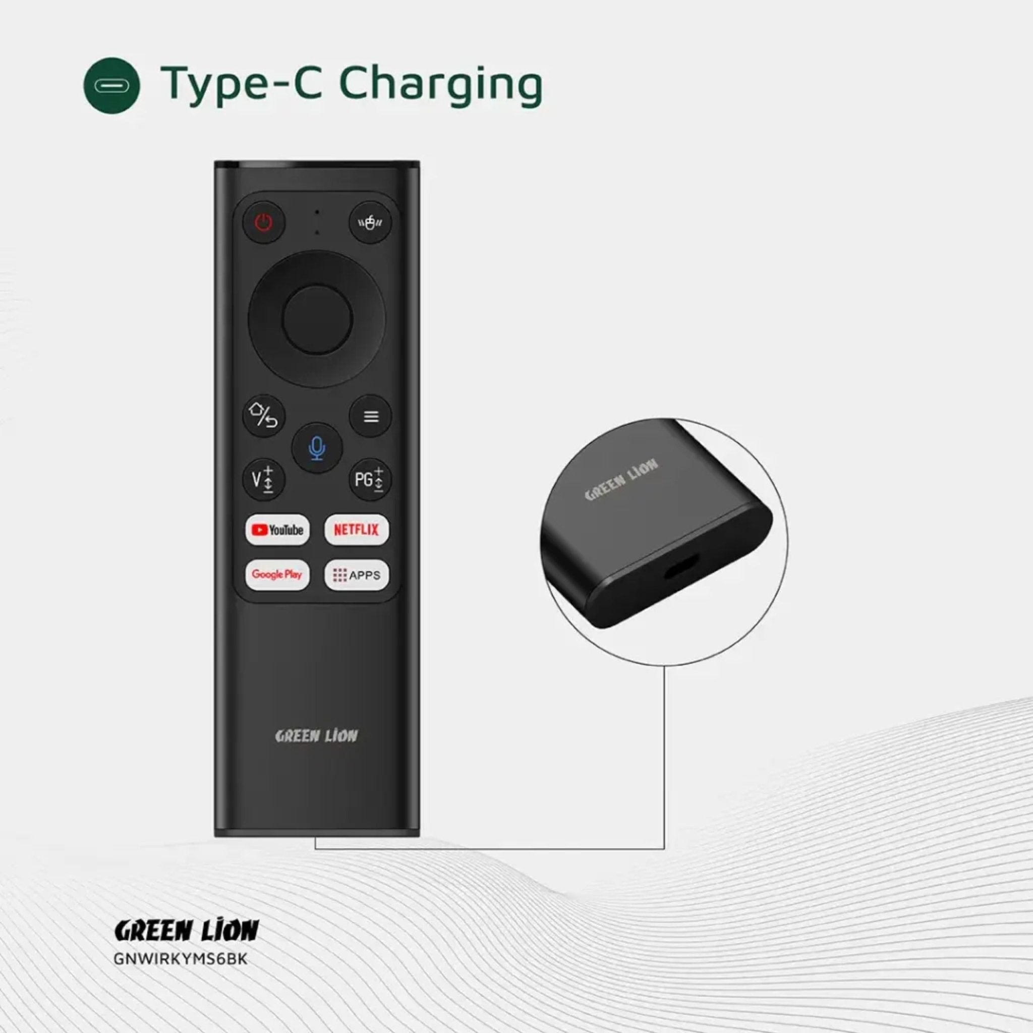 Green Lion Wireless Remote Pro with Keyboard and Air Mouse - Black