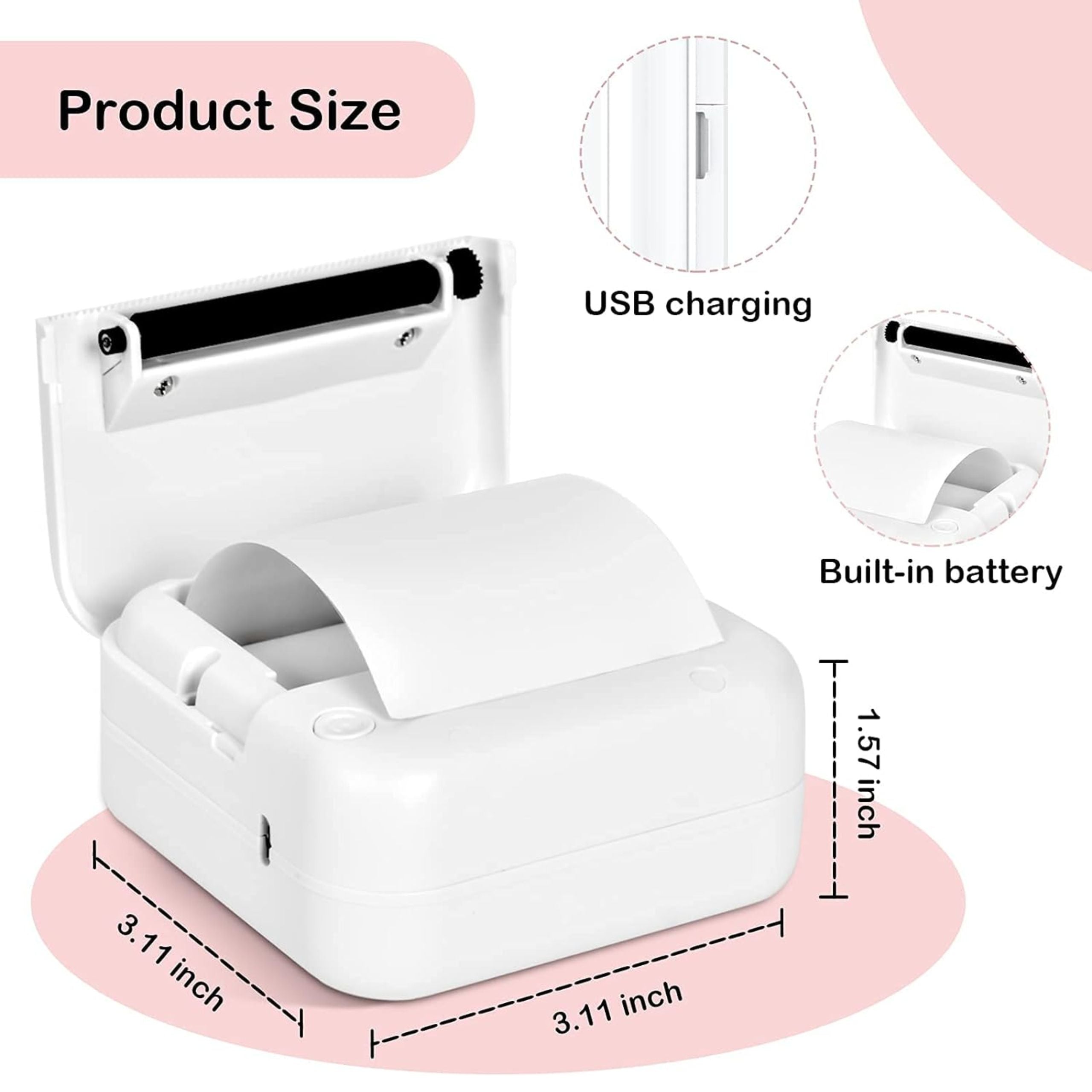 Thermal Paper Roll 50*3.5mm Printing sticker for Phomemo M02 & M02 Pro