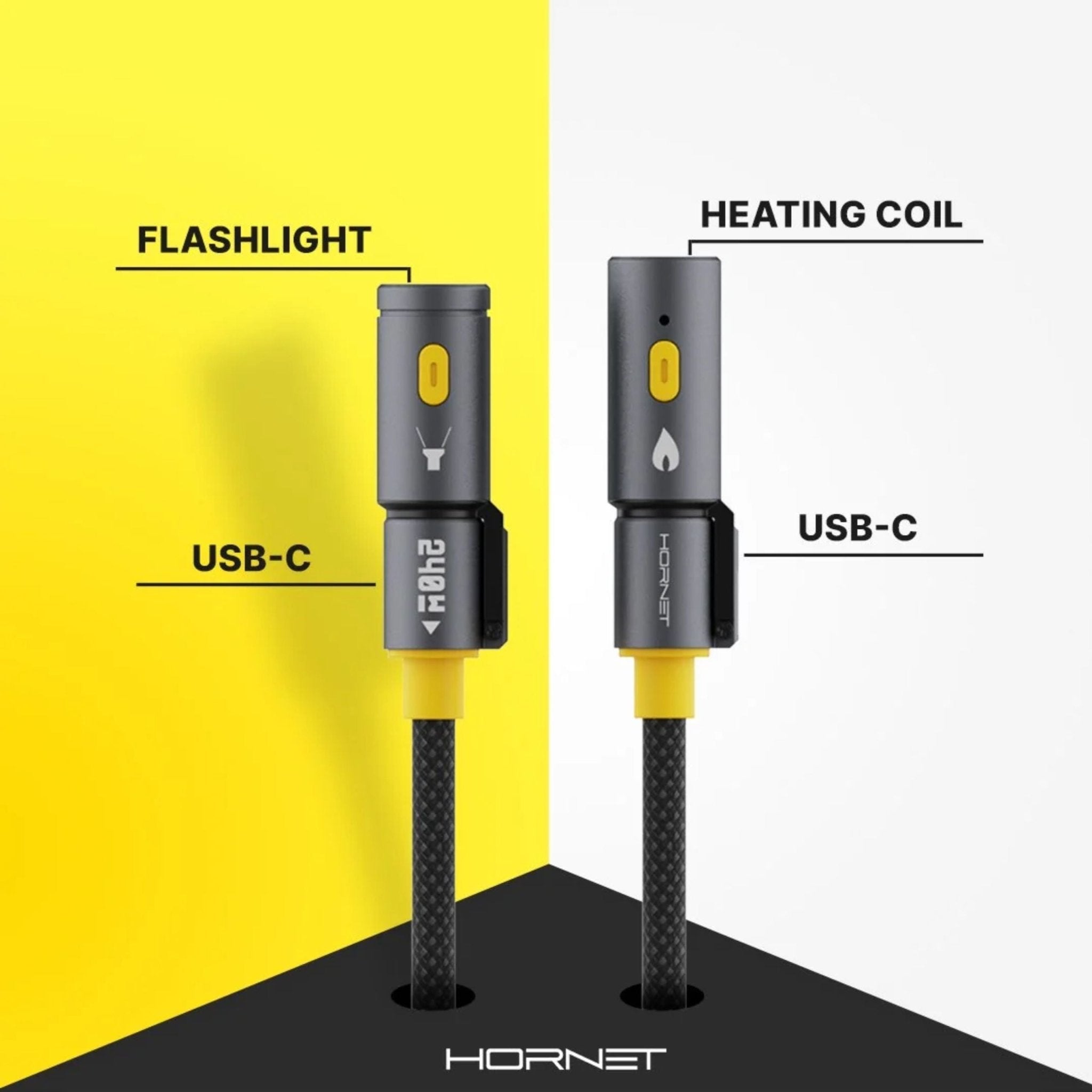 HORNET 240W Turbo Charging Cable (Cable + Lighter + Flashlight) - Black