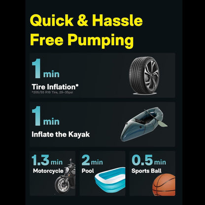 HOTO Portable Compressor,Pump - Black