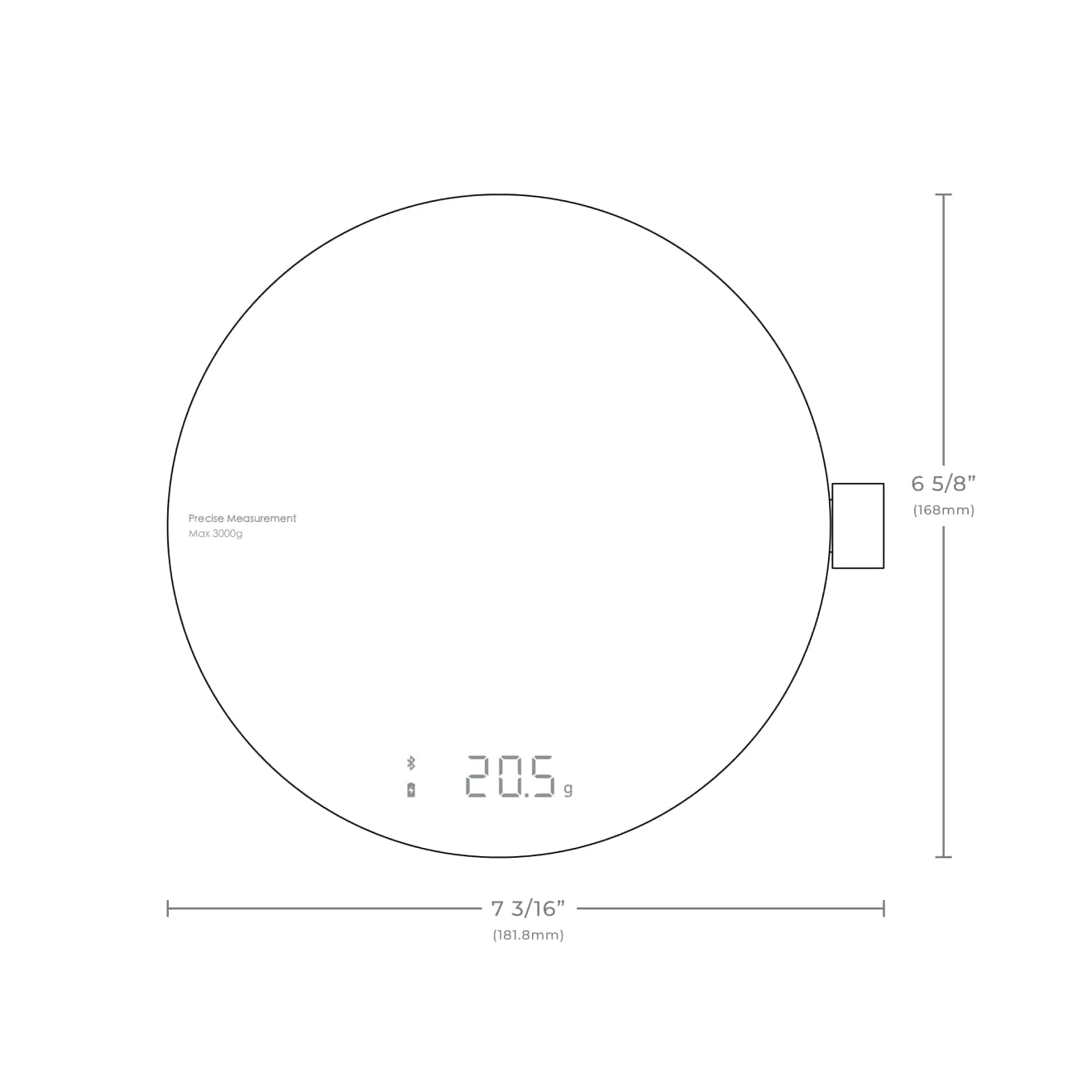HOTO Smart Kitchen Food Scale - Dark Grey