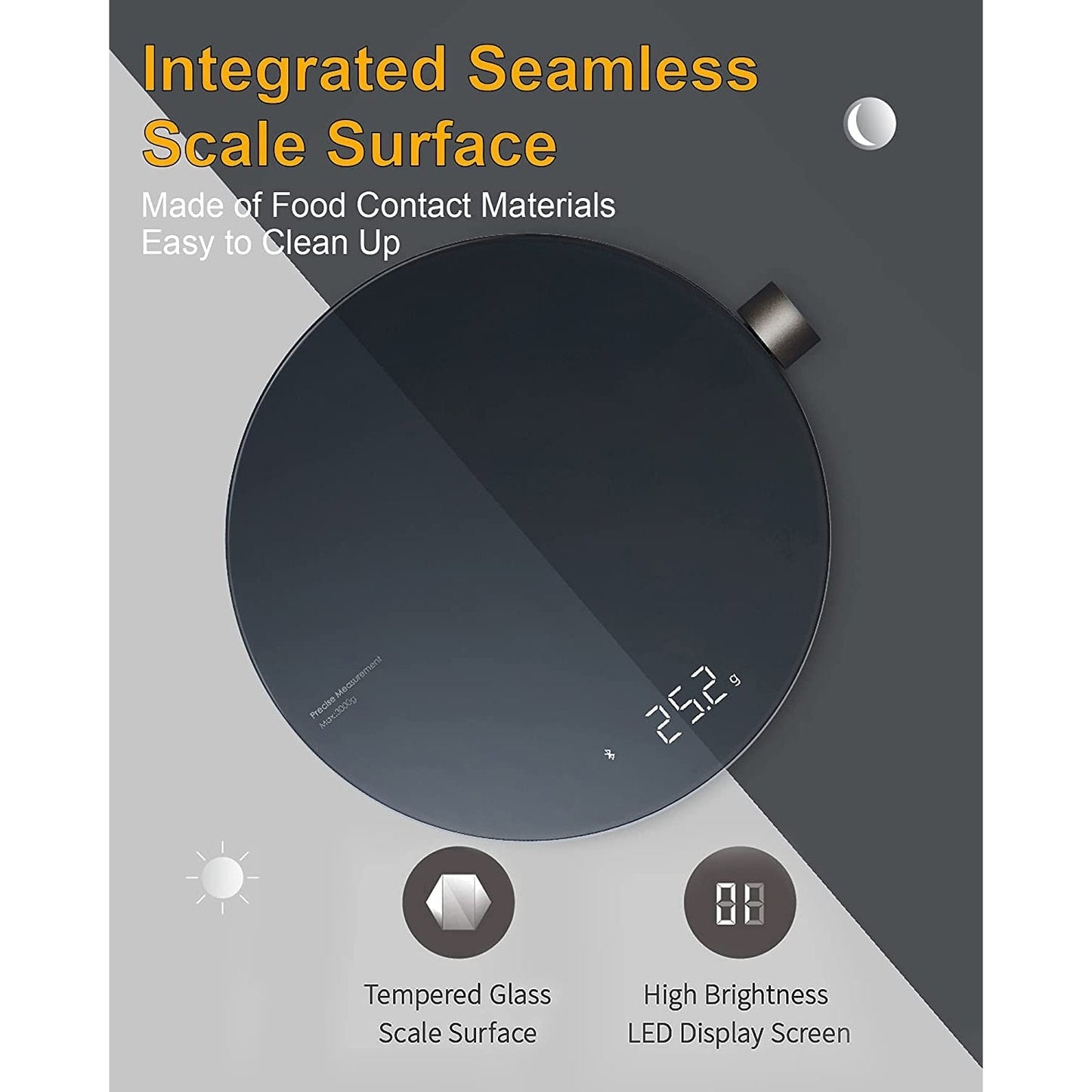 HOTO Smart Kitchen Food Scale - Dark Grey