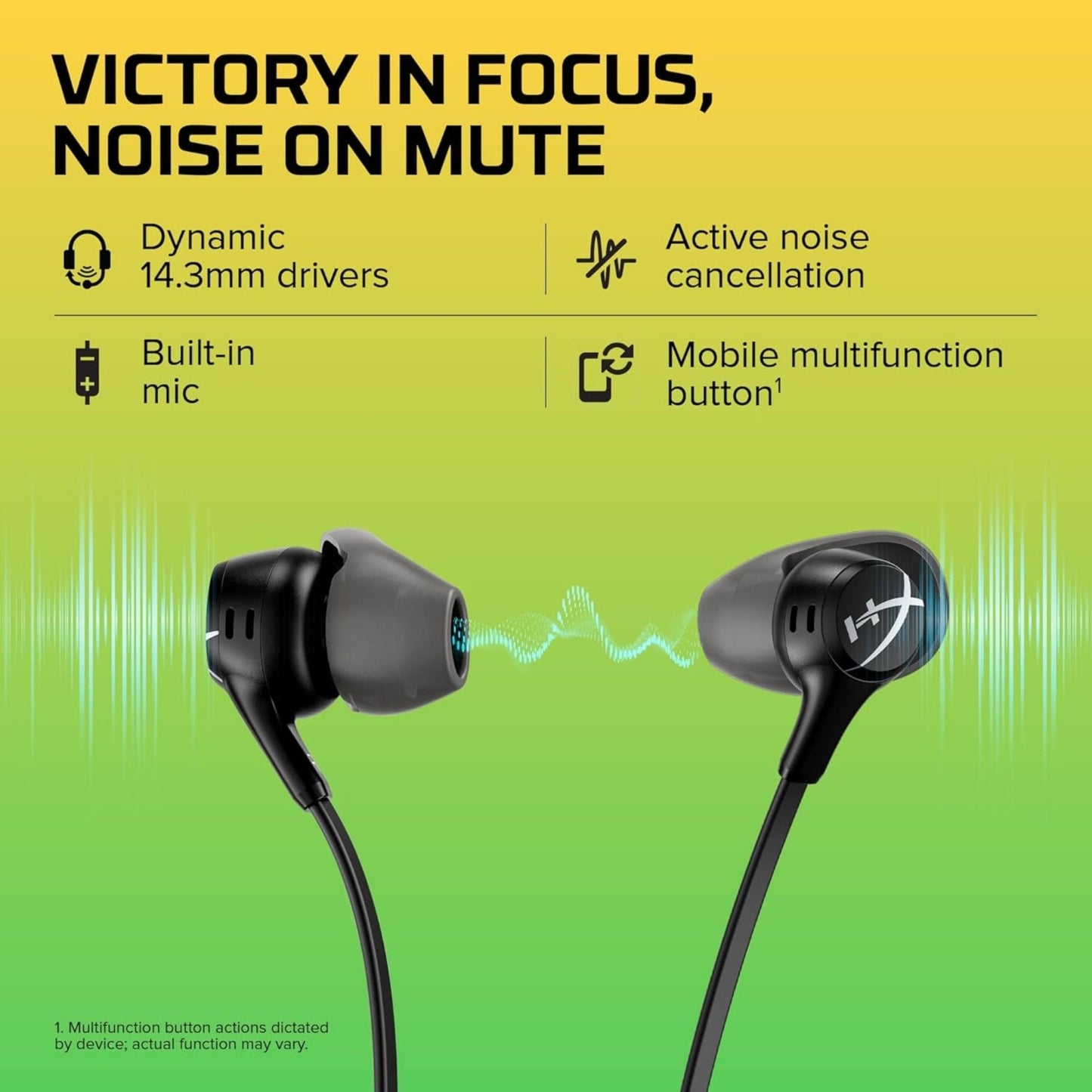 HYPERX Cloud II Wired Gaming Earbuds With Mic - Black
