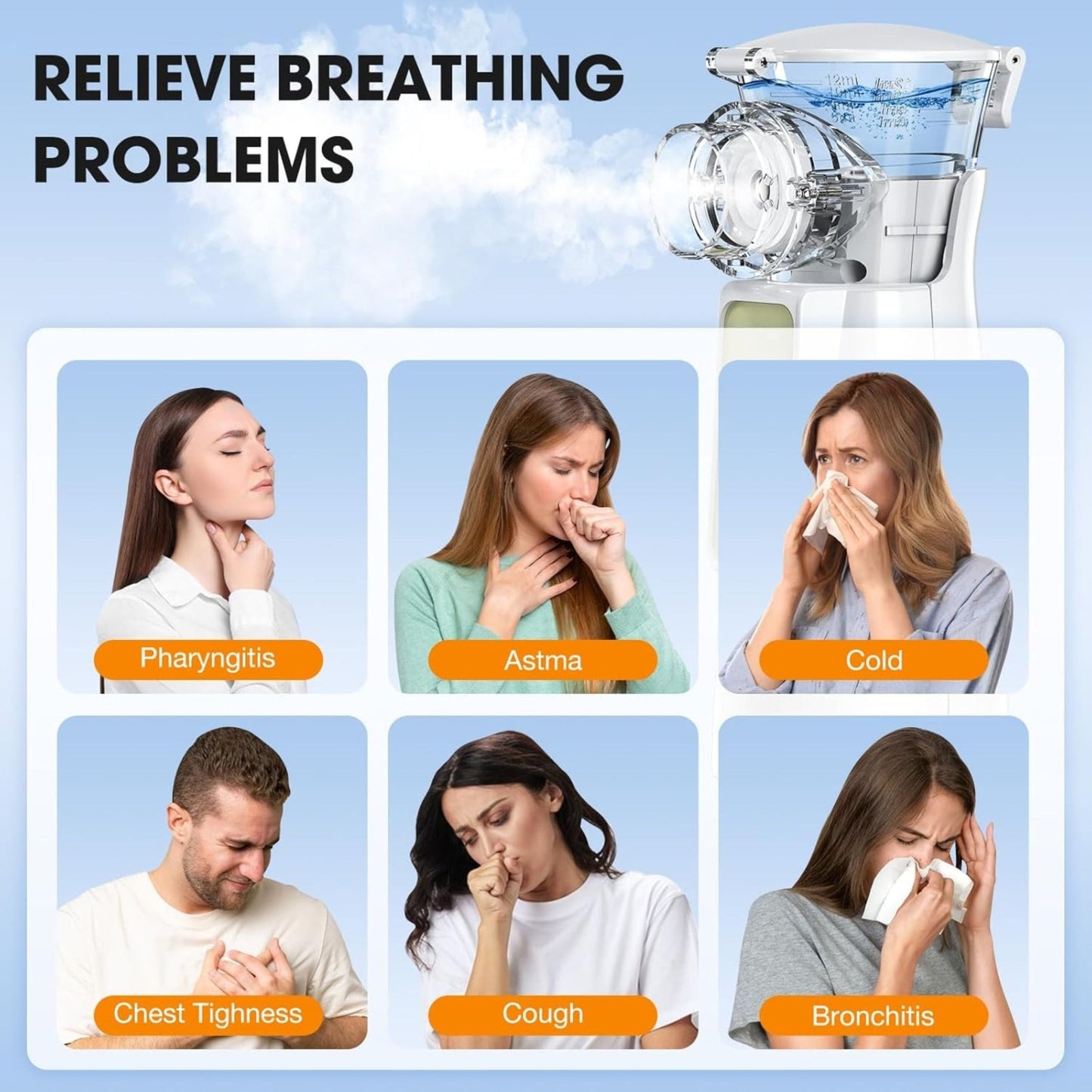 Handheld Ultrasonic Nebulizer P601 - White