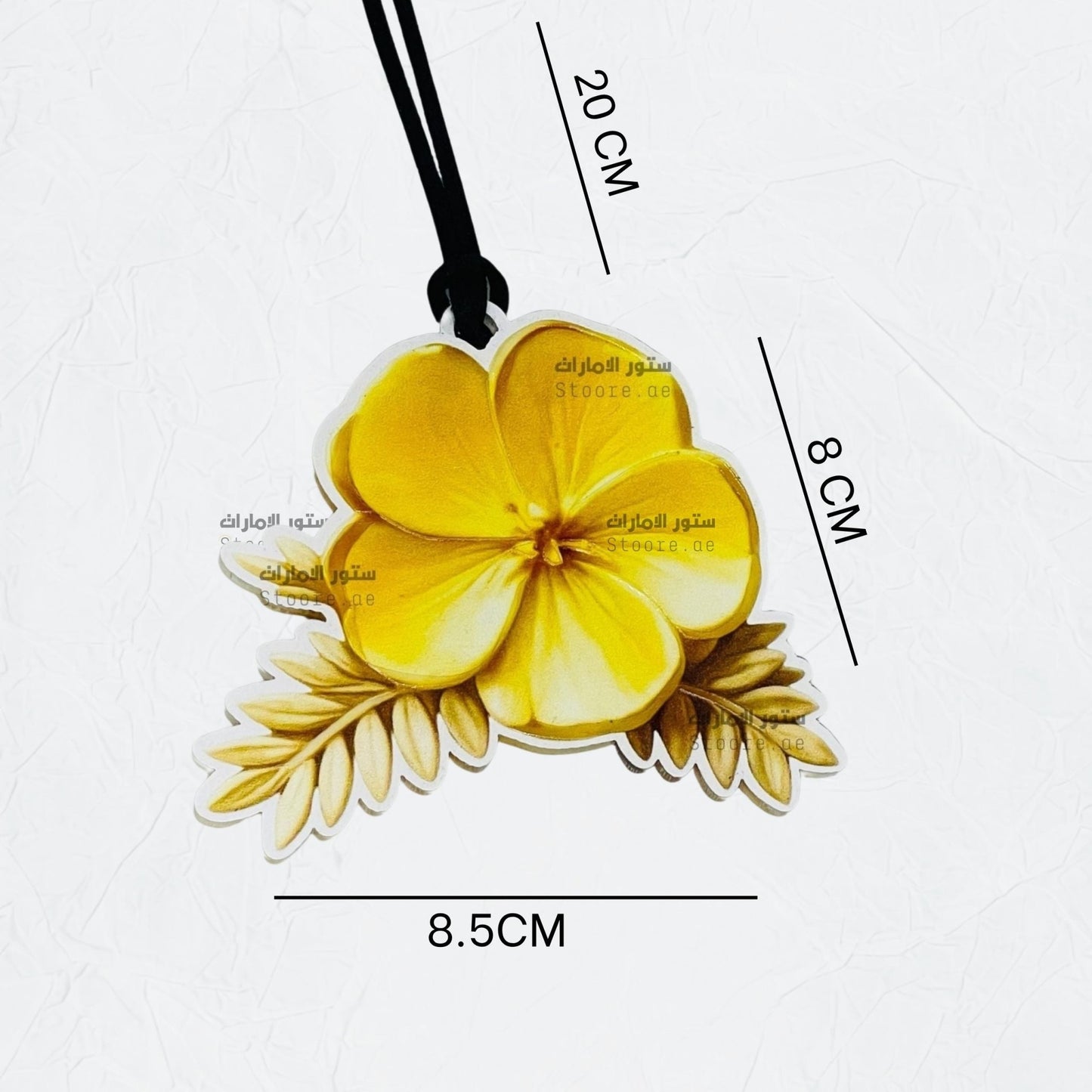 Hanging Tag Yellow Flower - Acrylic