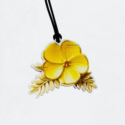 Hanging Tag Yellow Flower - Acrylic