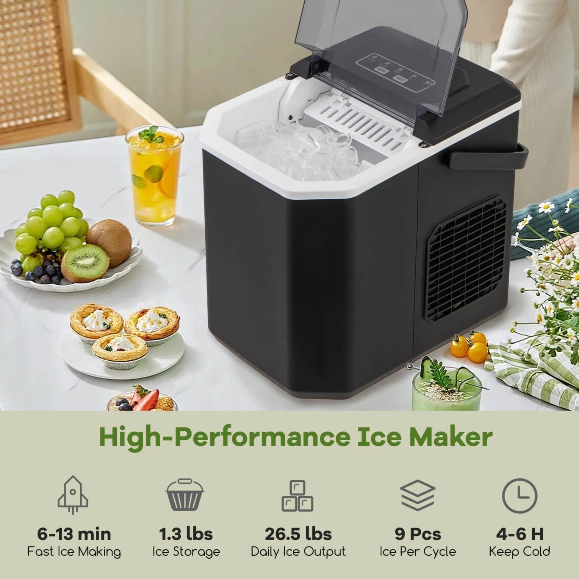 Hicon Ice Maker Machine HZB-16G - Black