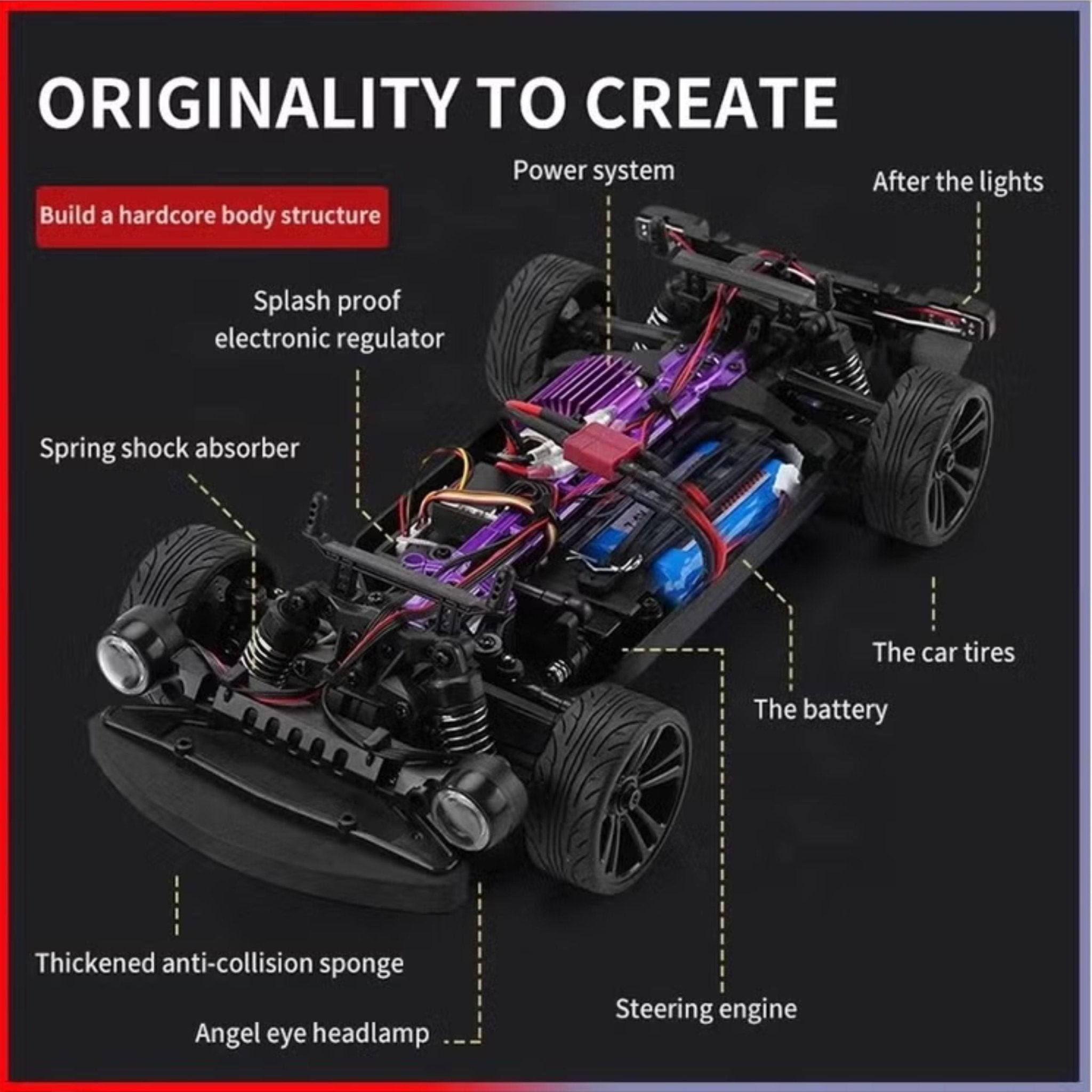 Hurrican High Speed 2.4GHz Remote Control R/C Racing Car SCY-16303 - Blue