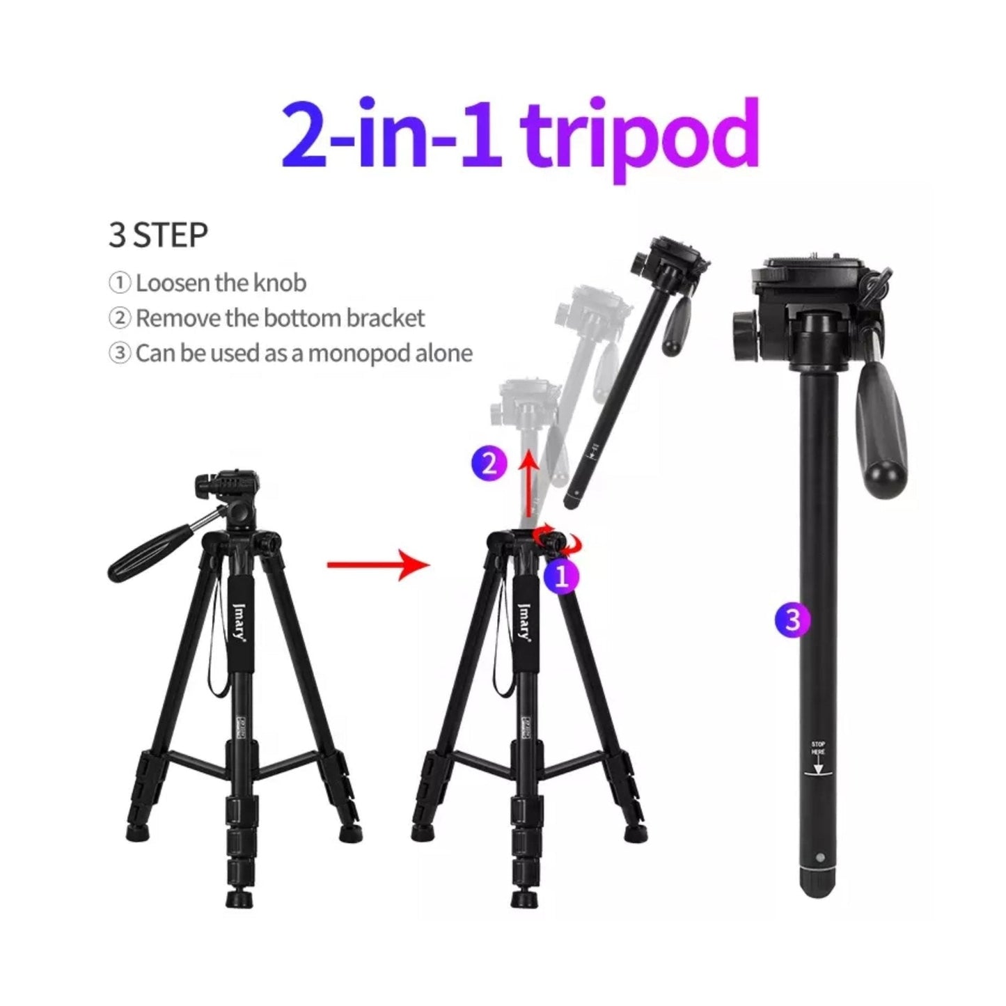 JMARY Professional Tripod KP-2254 - Black