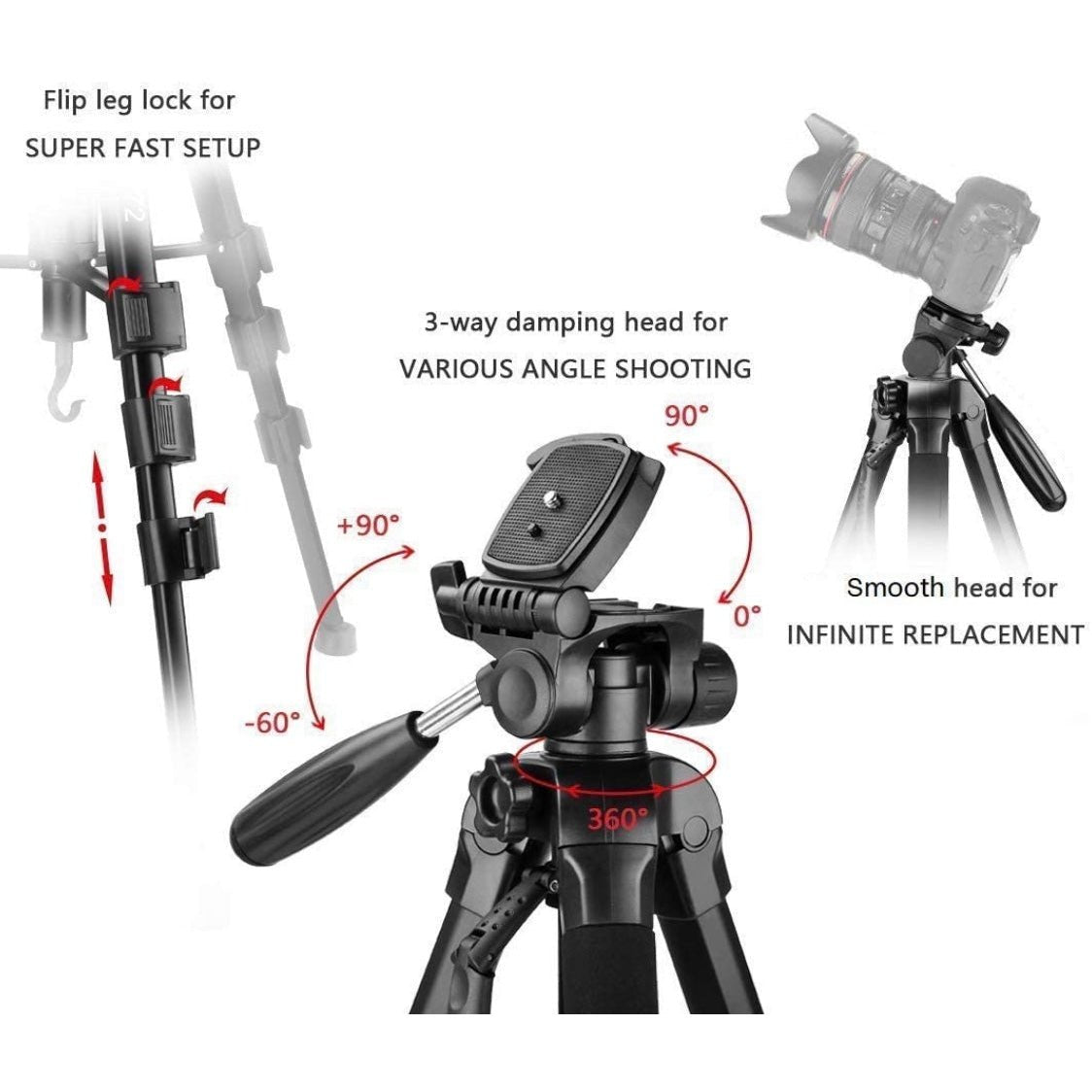 JMARY Professional Tripod KP-2254 - Black