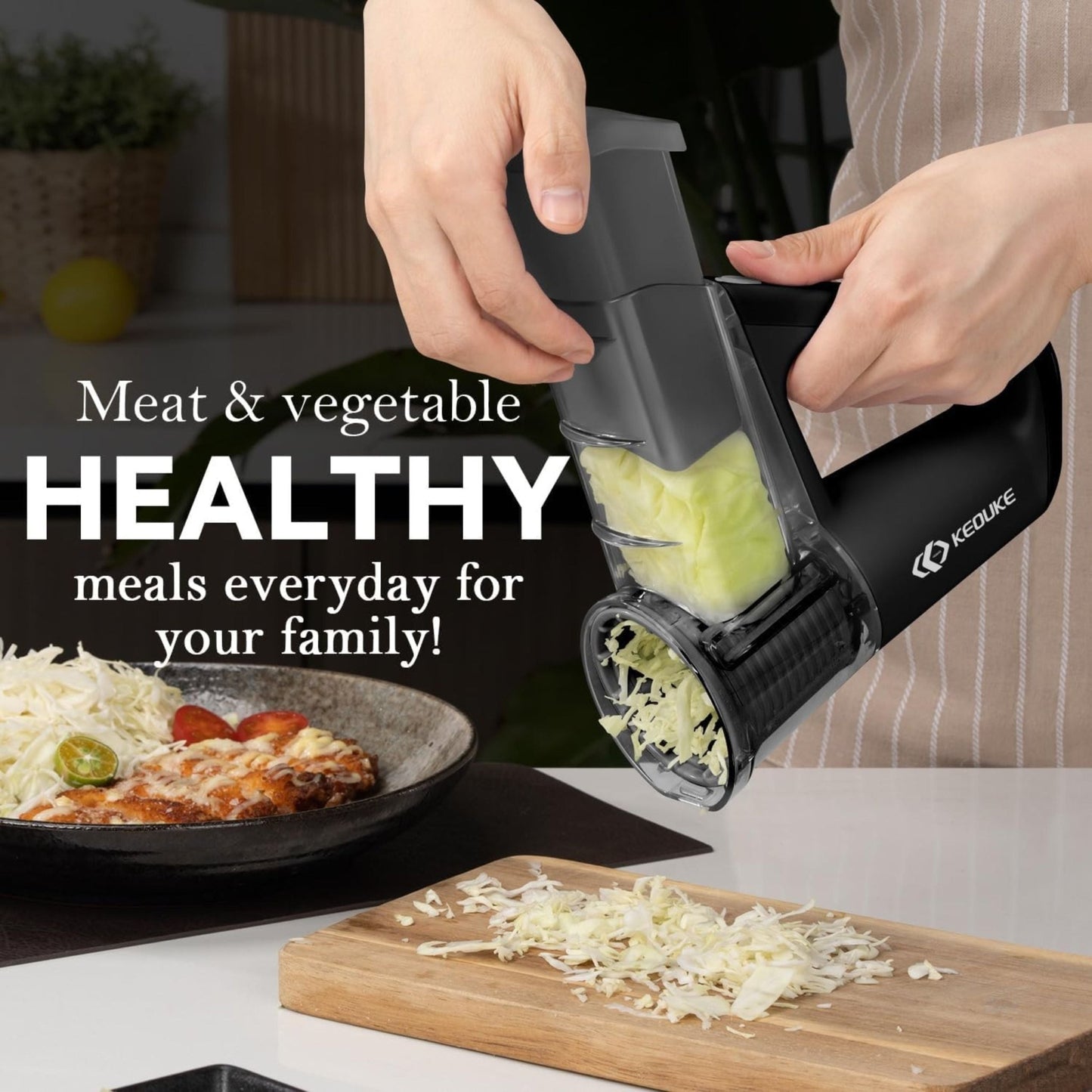 KEOUKE Multi - Functional Electric Handheld Food Chopper - Black