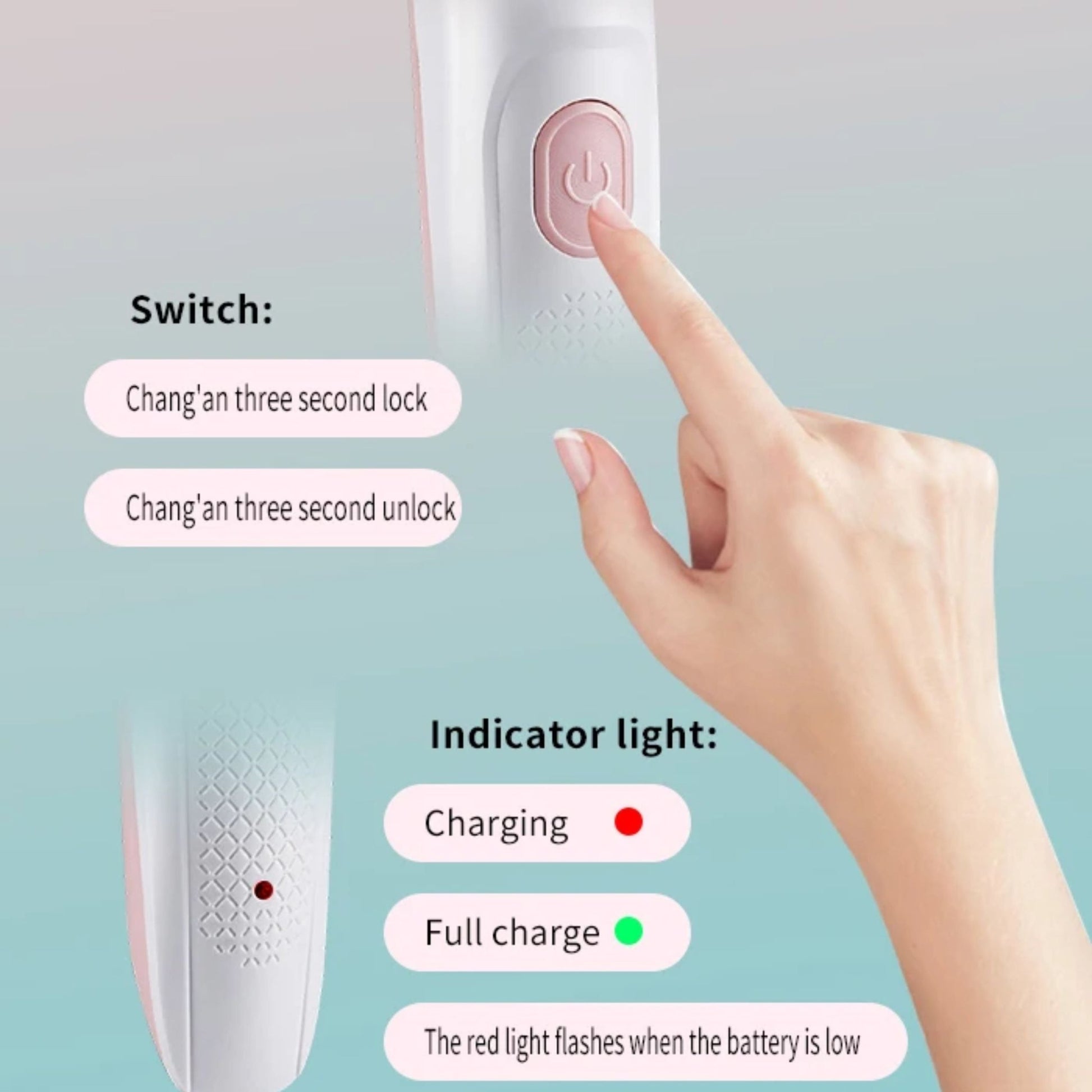 Kemei Professional 2 in 1 Body Trimmer IPX5 KM-133 - White/Pink