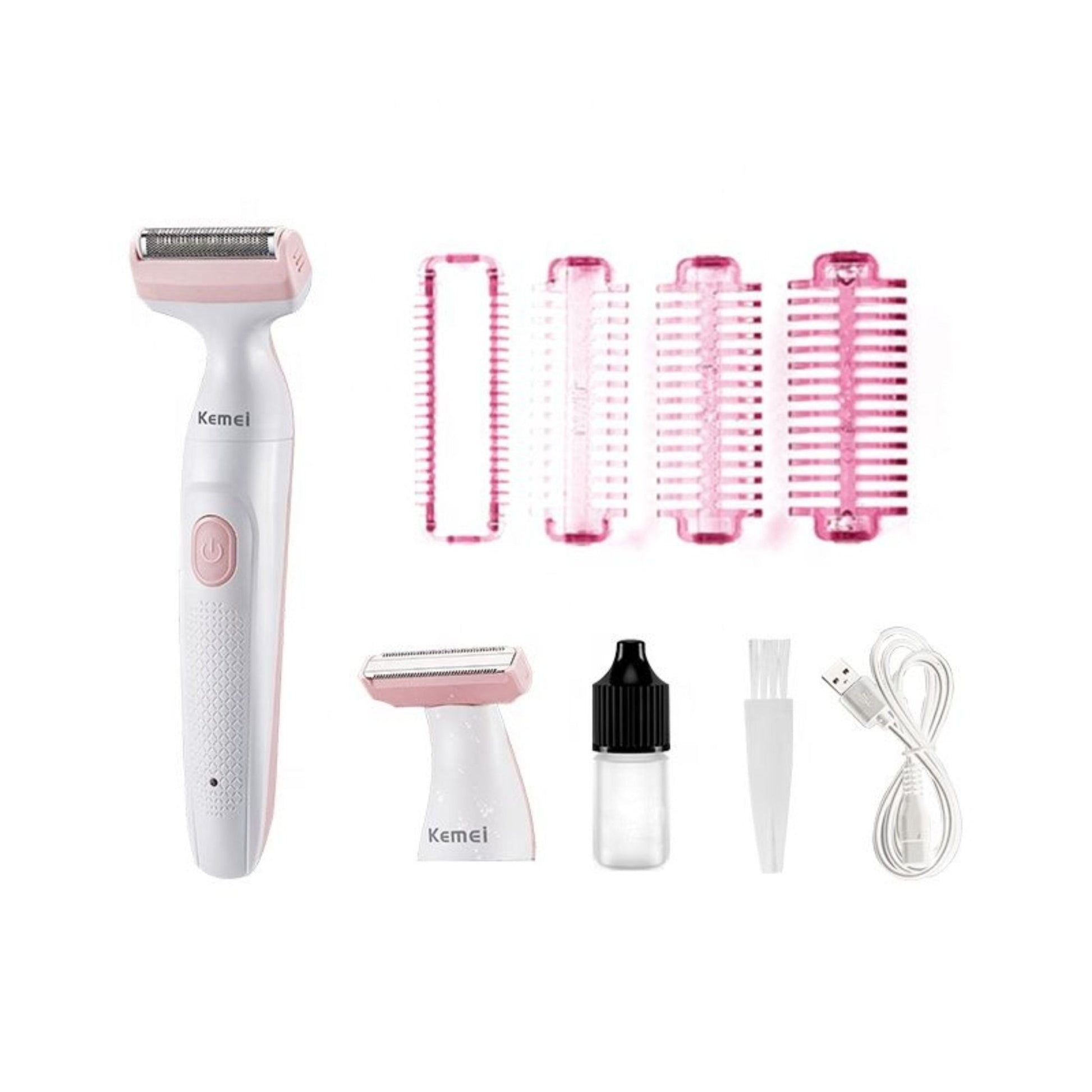Kemei Professional 2 in 1 Body Trimmer IPX5 KM-133 - White/Pink