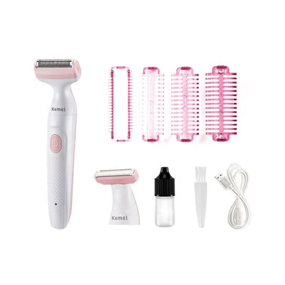 Kemei Professional 2 in 1 Body Trimmer IPX5 KM-133 - White/Pink