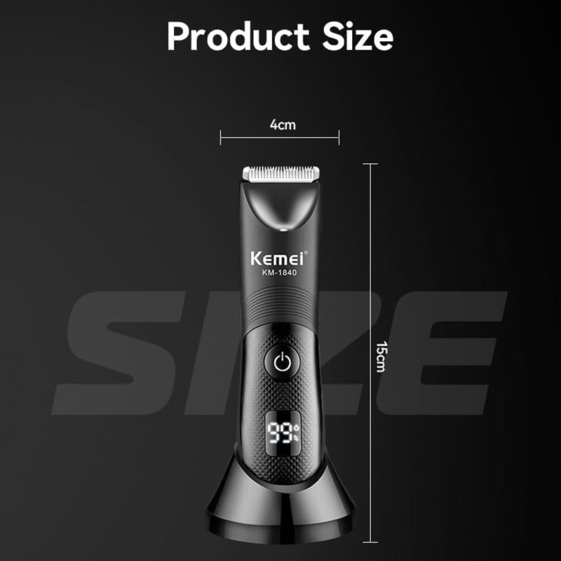 Kemei Professional Lady Secret Trimmer IPX7 LCD Display KM-1840 - Black